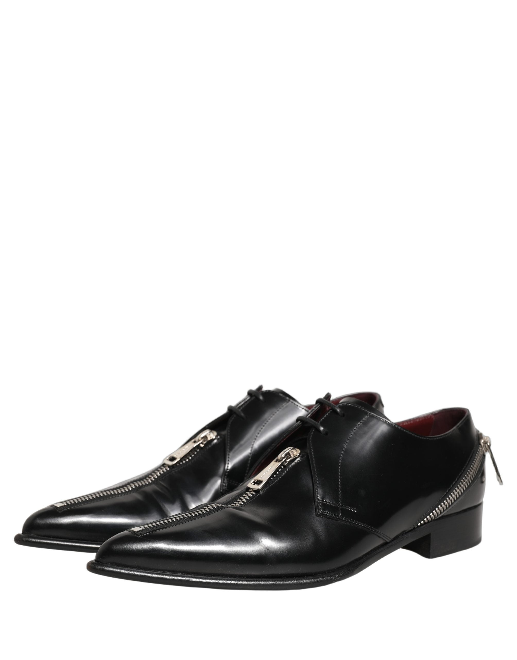 Dolce & Gabbana Black Leather Men Derby Dress Formal Shoes Dolce & Gabbana