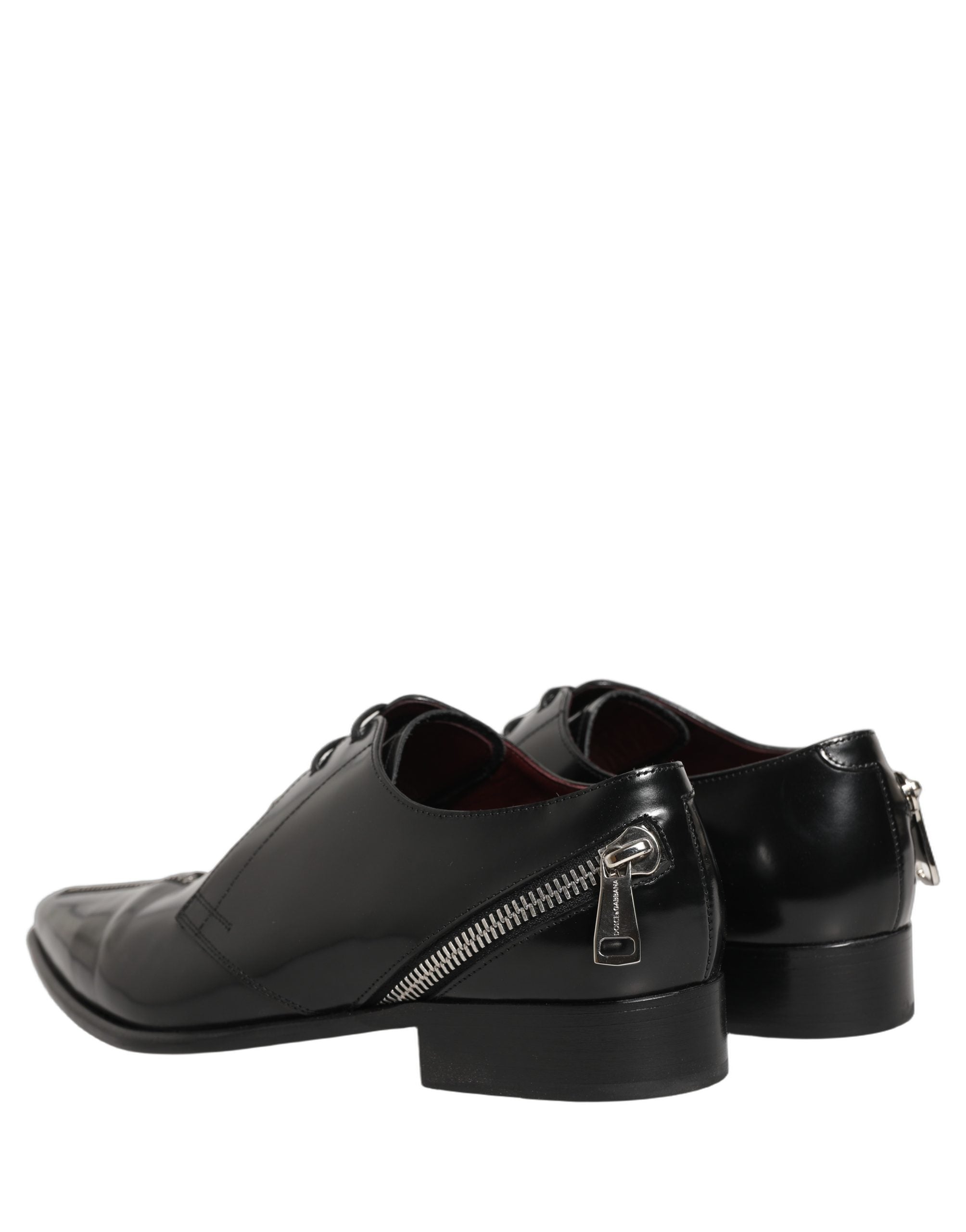 Dolce & Gabbana Black Leather Men Derby Dress Formal Shoes Dolce & Gabbana