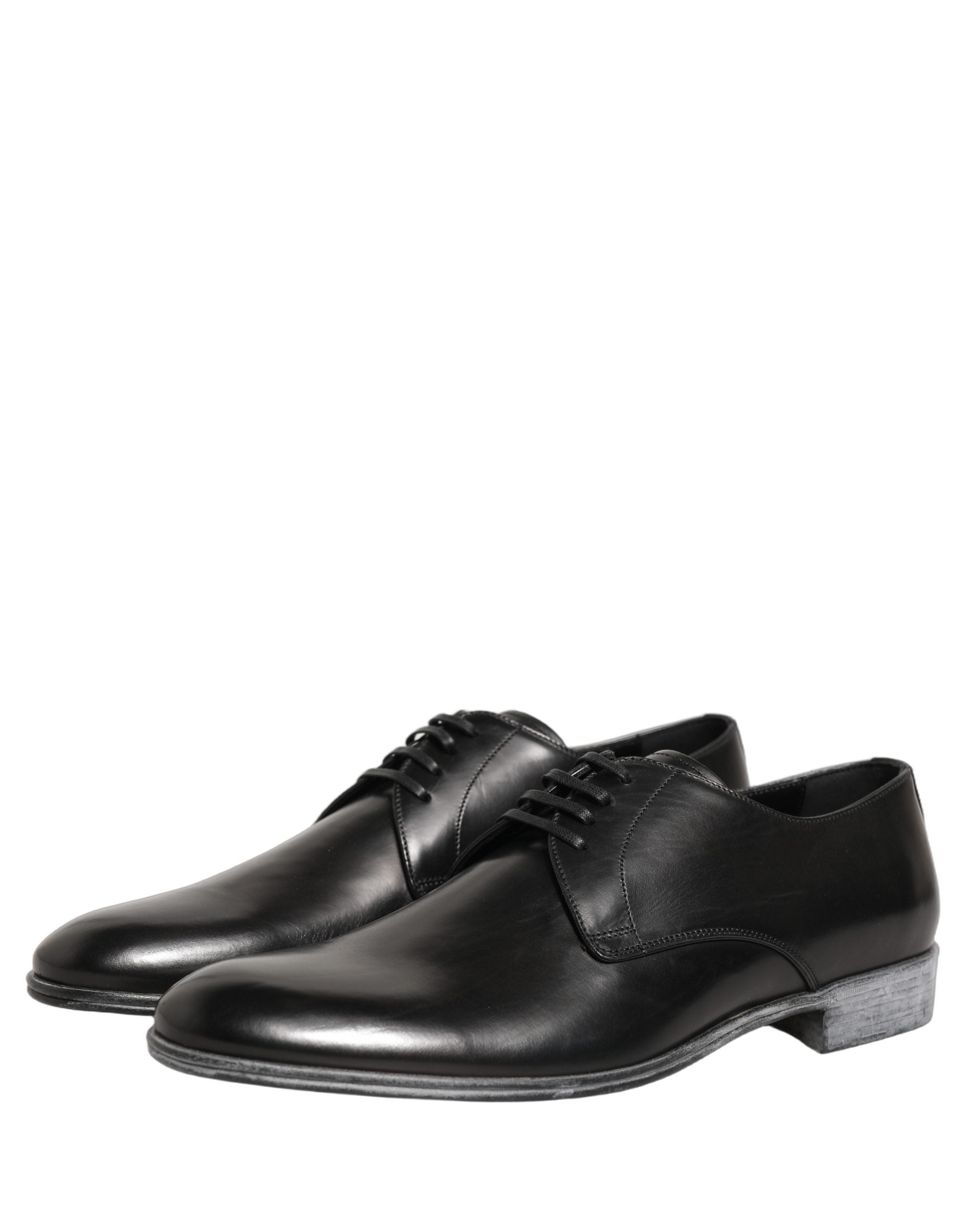Dolce & Gabbana Dress Black Leather Lace Up Derby Men Shoes Dolce & Gabbana