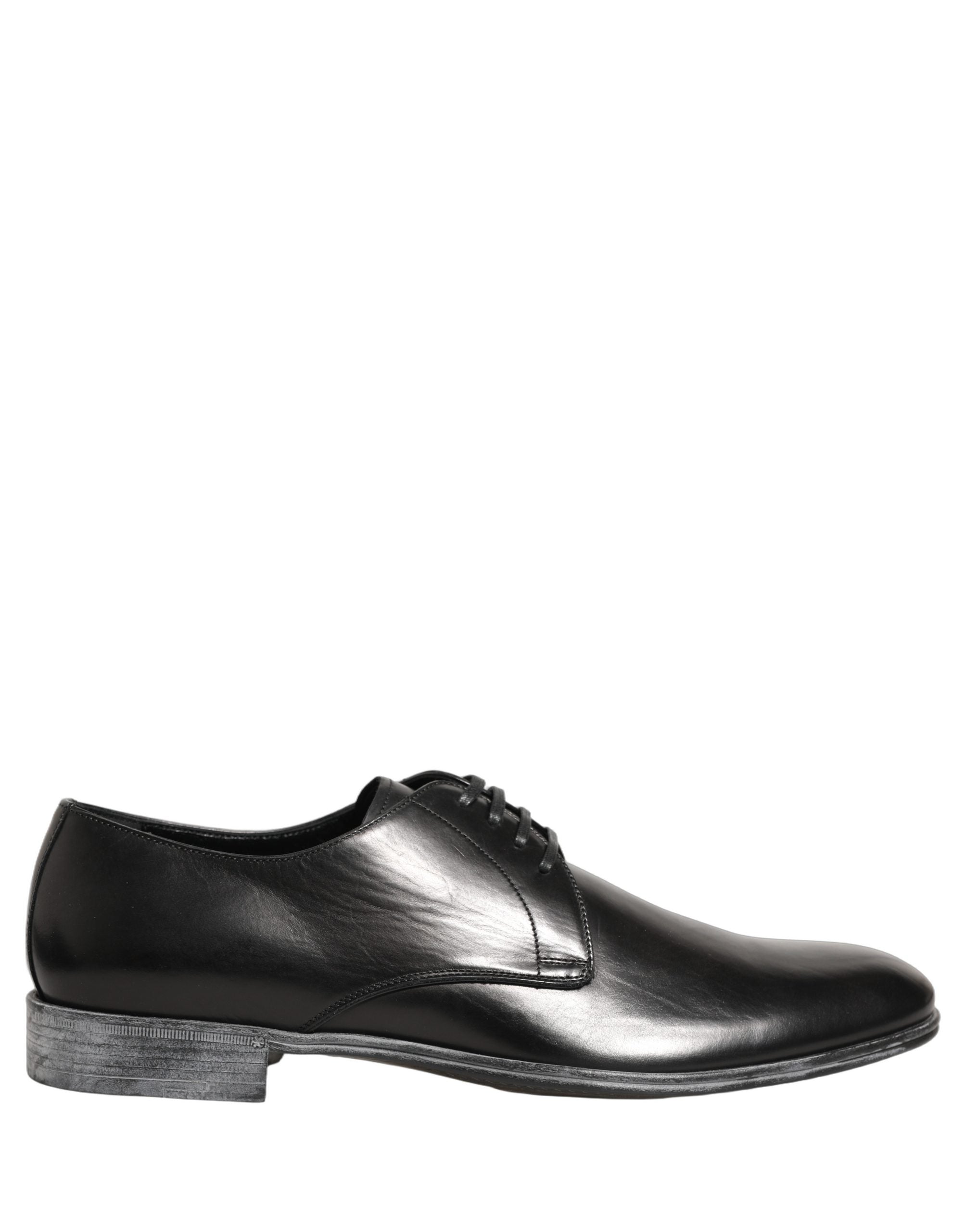 Dolce & Gabbana Dress Black Leather Lace Up Derby Men Shoes Dolce & Gabbana