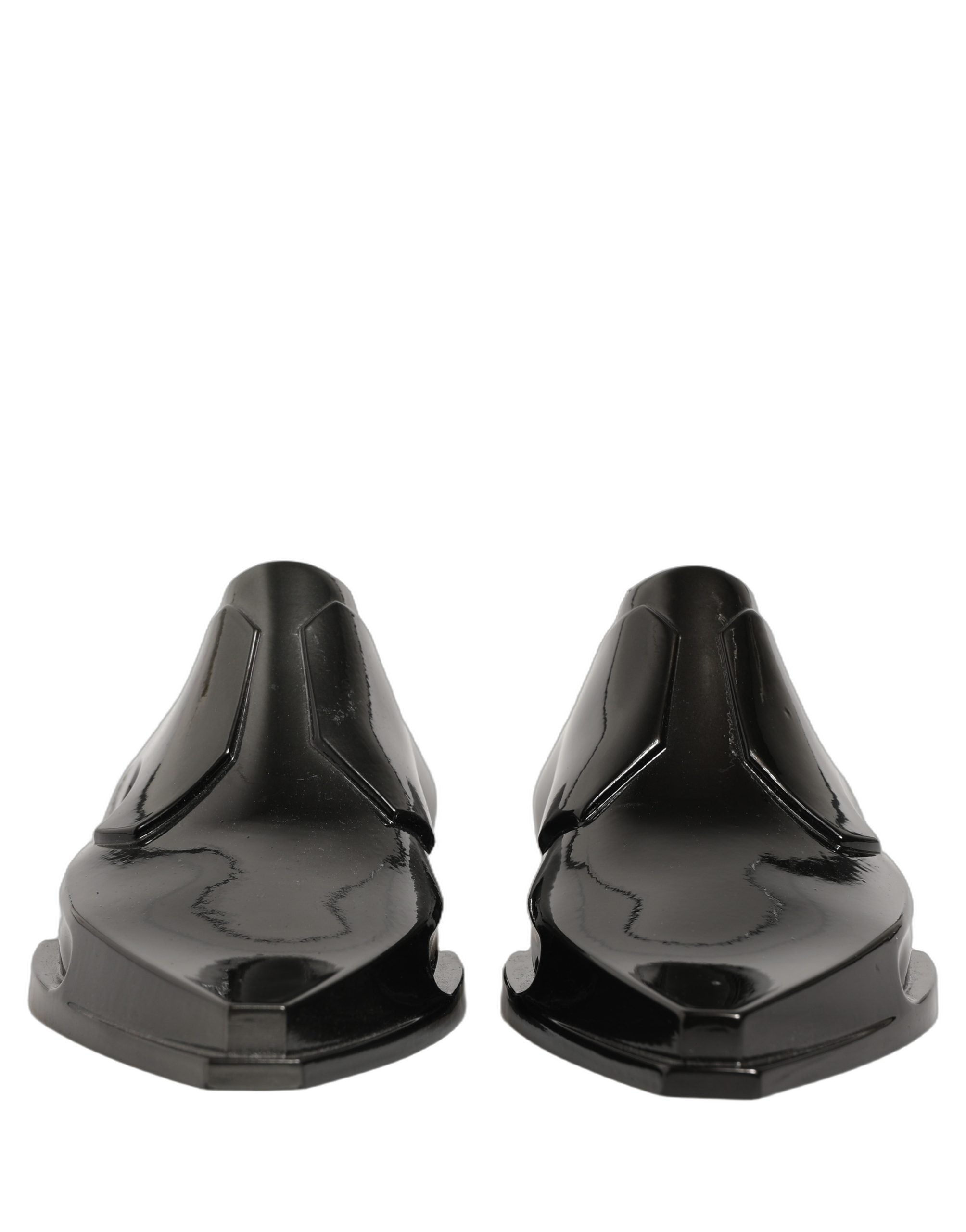 Dolce & Gabbana Dress Shiny Black Slip On Plastic Dress Shoes Dolce & Gabbana