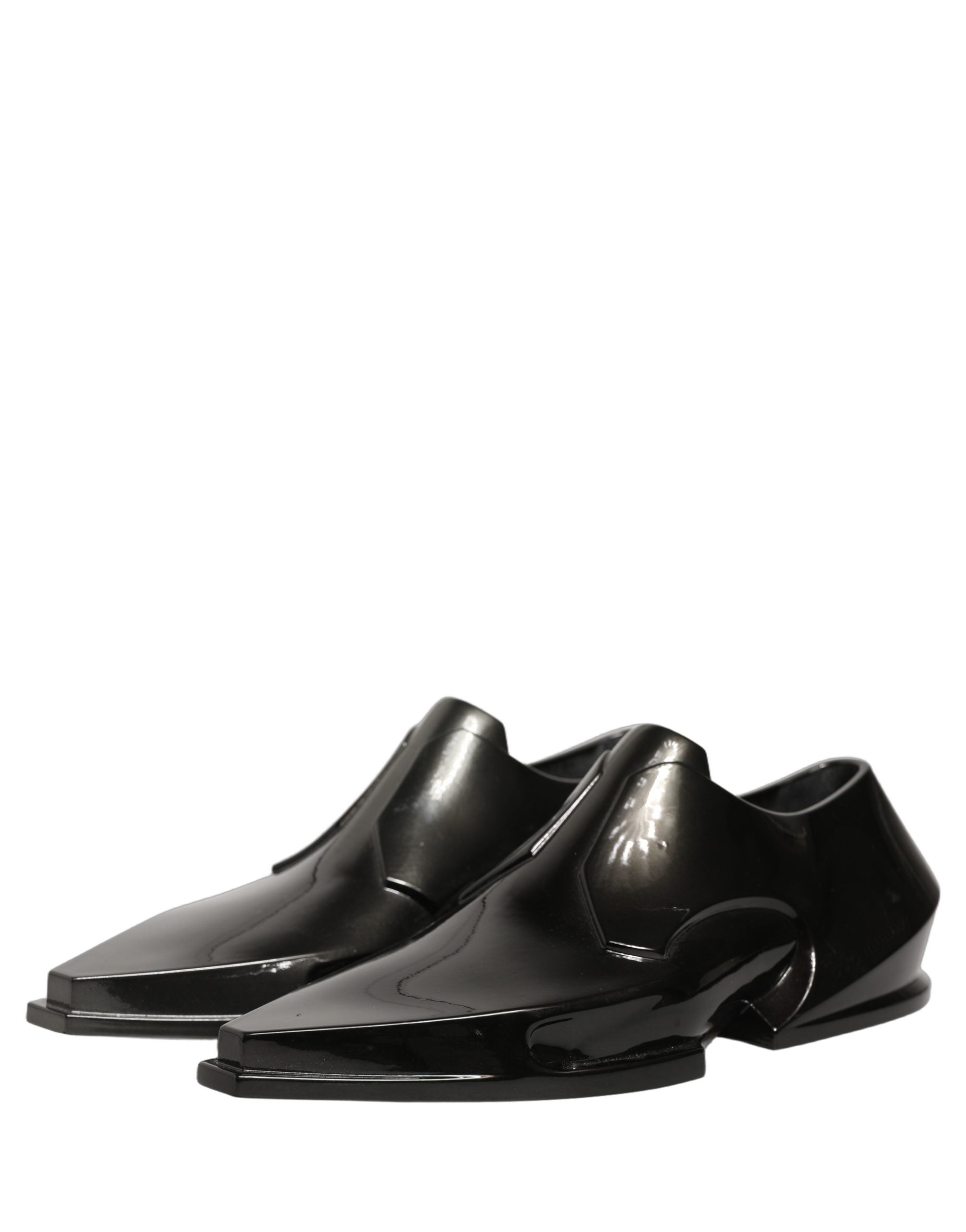 Dolce & Gabbana Dress Shiny Black Slip On Plastic Dress Shoes Dolce & Gabbana