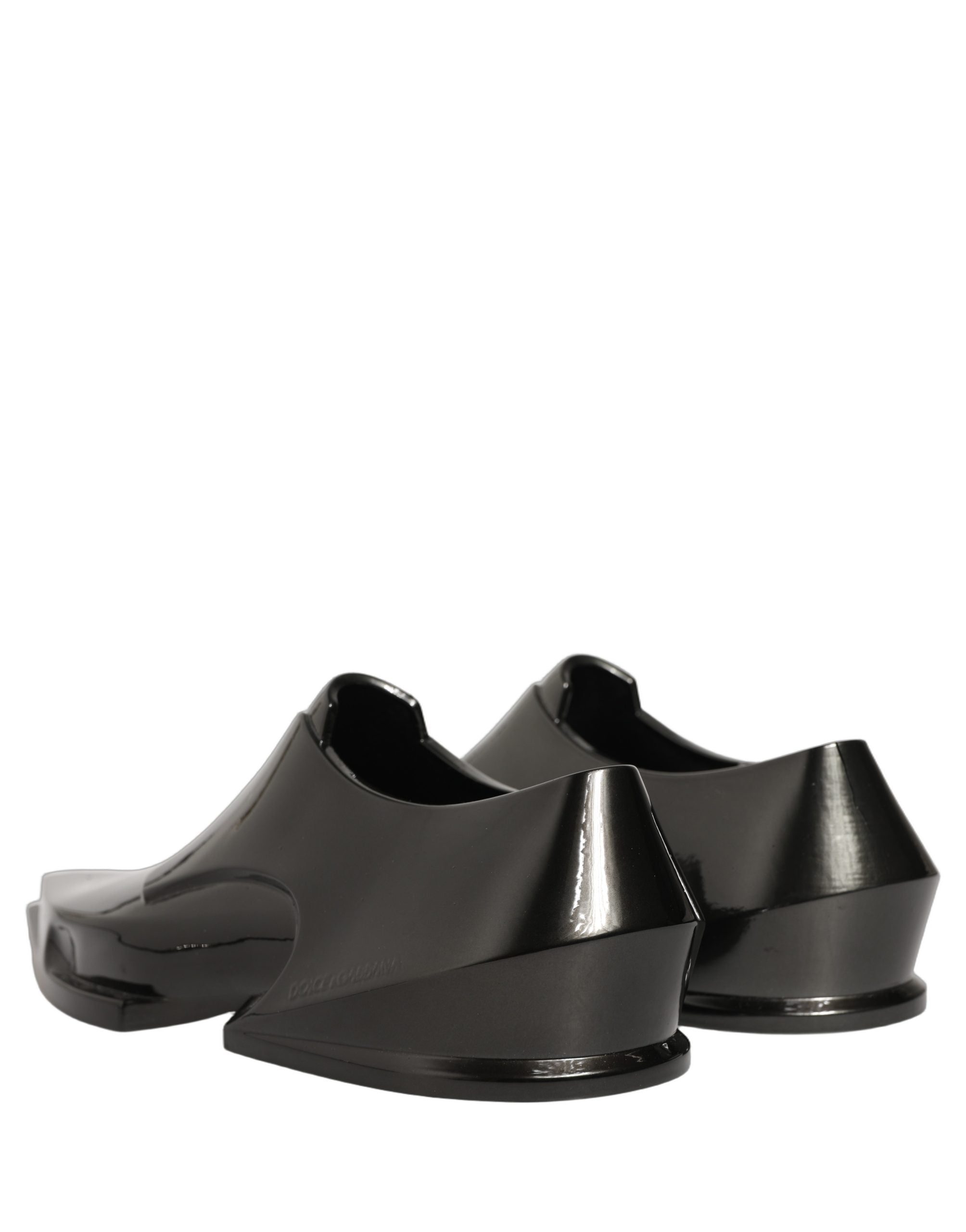 Dolce & Gabbana Dress Shiny Black Slip On Plastic Dress Shoes Dolce & Gabbana