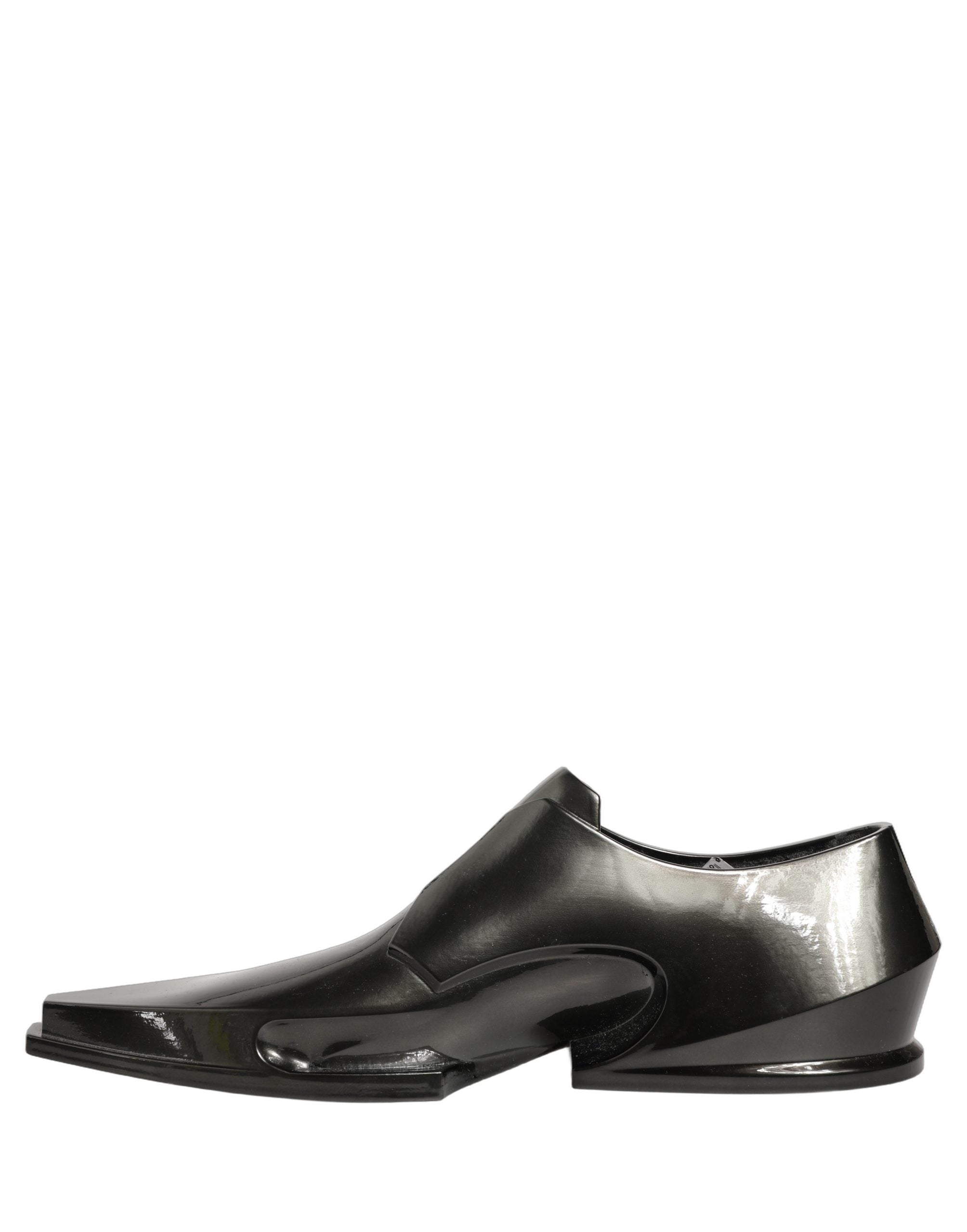 Dolce & Gabbana Dress Shiny Black Slip On Plastic Dress Shoes Dolce & Gabbana