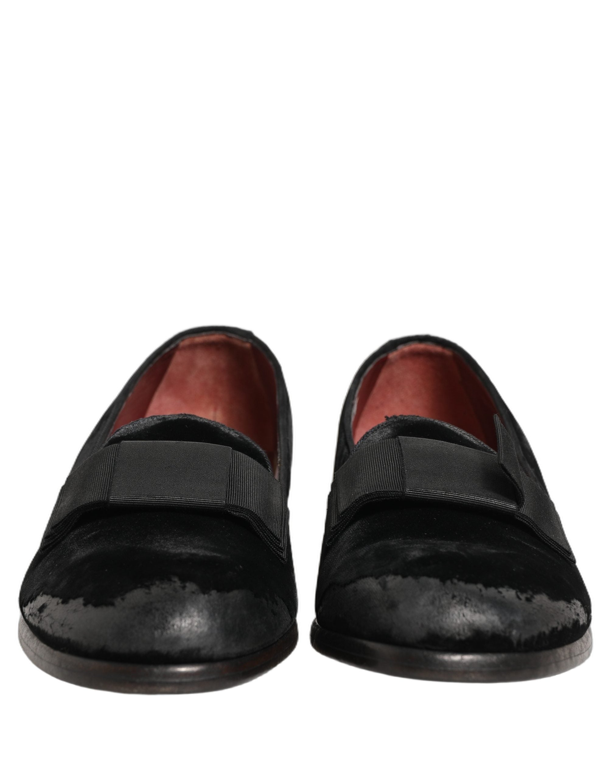 Dolce & Gabbana Black Velvet Loafers Formal Men Dress Shoes Dolce & Gabbana