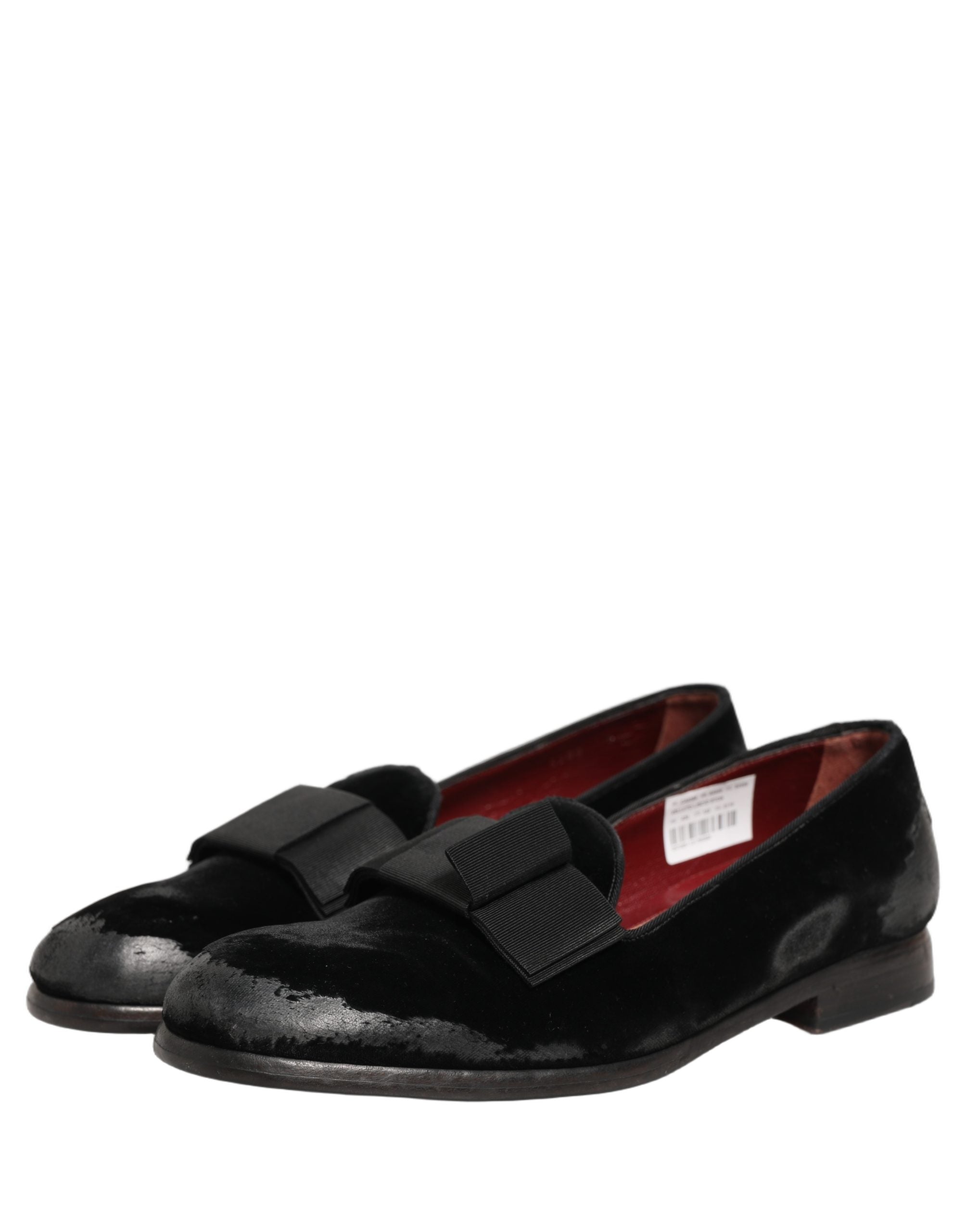 Dolce & Gabbana Black Velvet Loafers Formal Men Dress Shoes Dolce & Gabbana