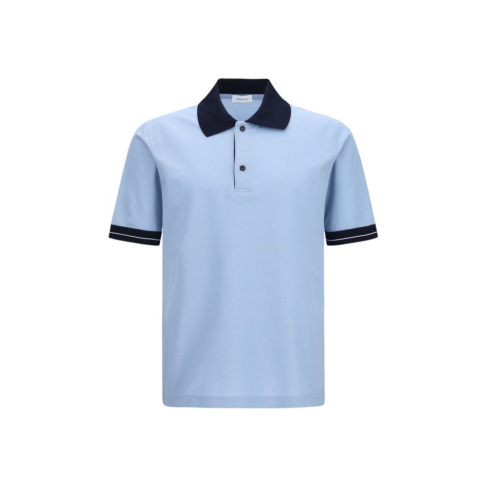 Ferragamo Blue Cotton Polo Shirt Ferragamo
