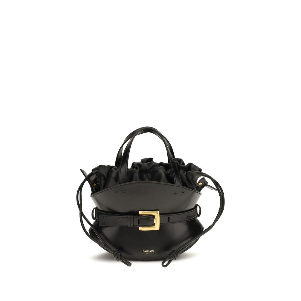 Balmain Black Calf Leather Bos Taurus Shoulder Bag Balmain