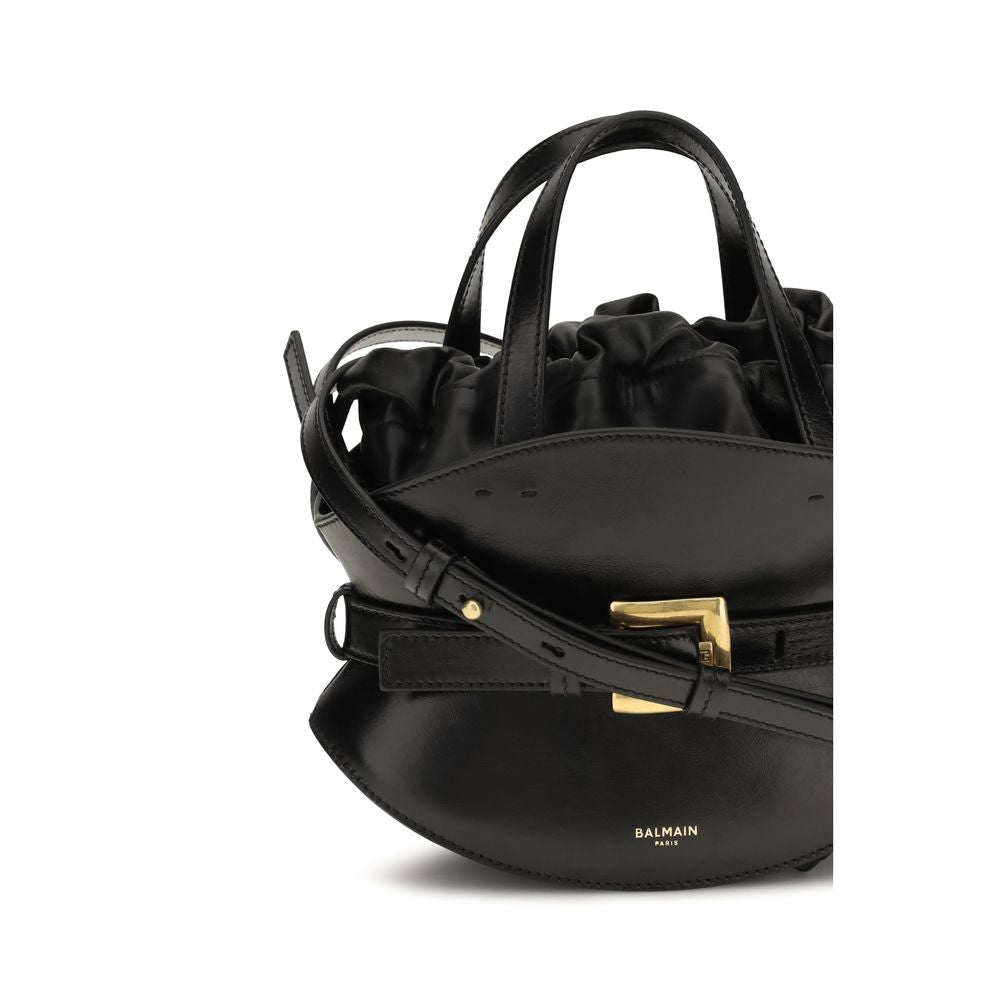 Balmain Black Calf Leather Bos Taurus Shoulder Bag Balmain