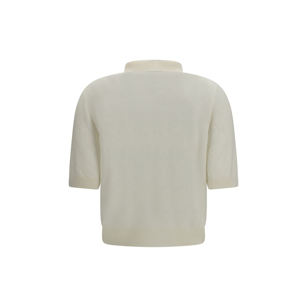Balmain White Wool Oves Aries Polo Shirt Balmain