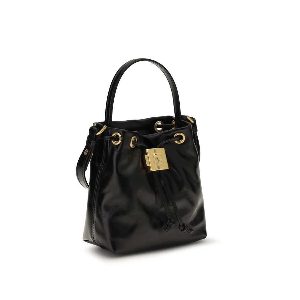 Balmain Black Calf Leather Bos Taurus Backet Bag Balmain