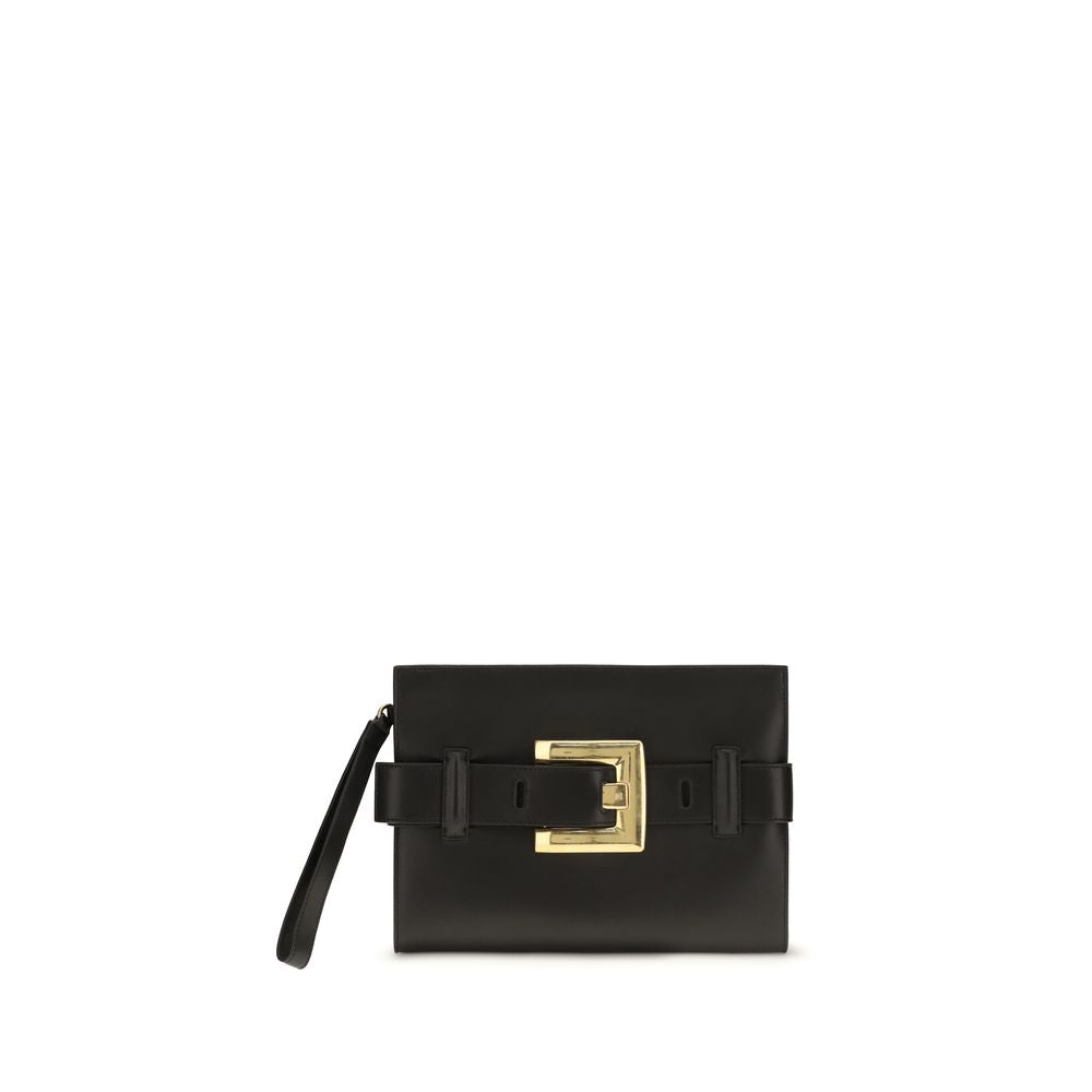 Balmain Black Lamb Ovis Aries Aries Clutch Bag Balmain