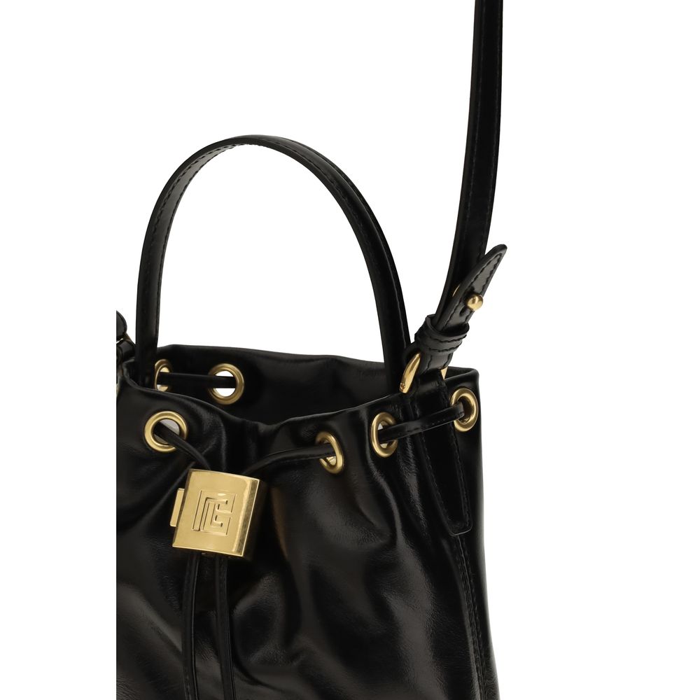 Balmain Black Calf Leather Bos Taurus Backet Bag Balmain