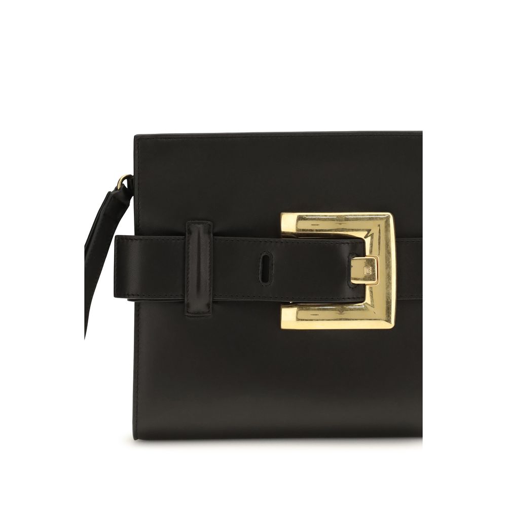 Balmain Black Lamb Ovis Aries Aries Clutch Bag Balmain