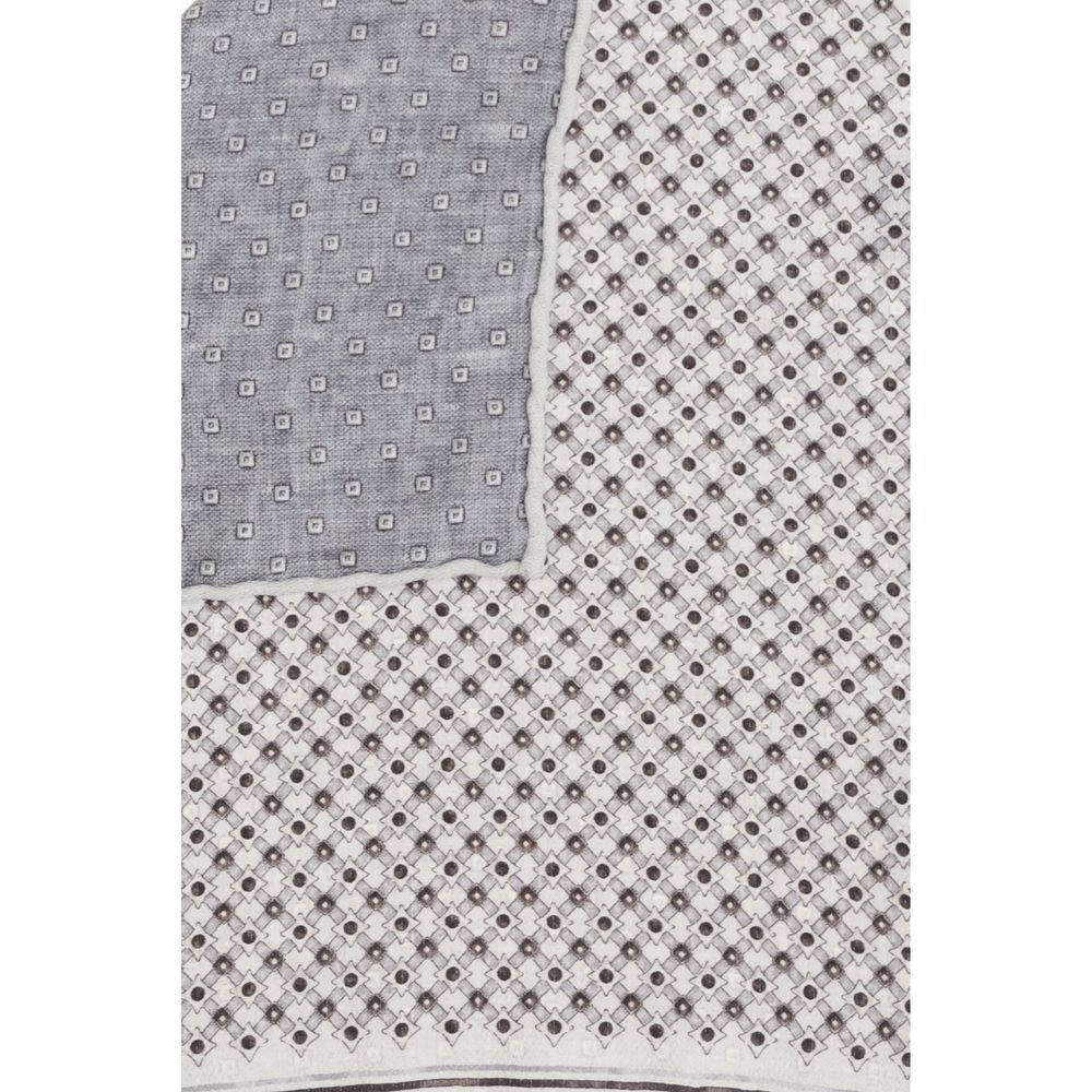 Brunello Cucinelli Gray Silk Scarf Brunello Cucinelli