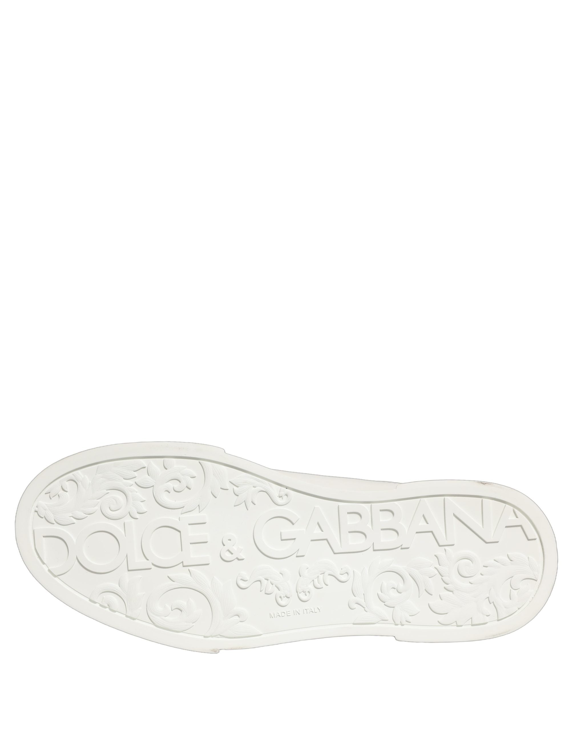 Dolce & Gabbana White Leather DG Logo Low Top Sneakers Shoes Dolce & Gabbana