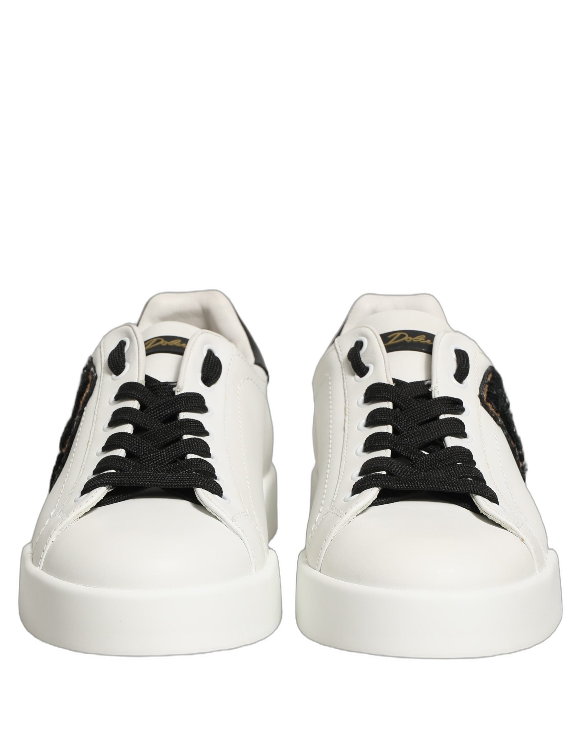 Dolce & Gabbana White Leather DG Logo Low Top Sneakers Shoes Dolce & Gabbana