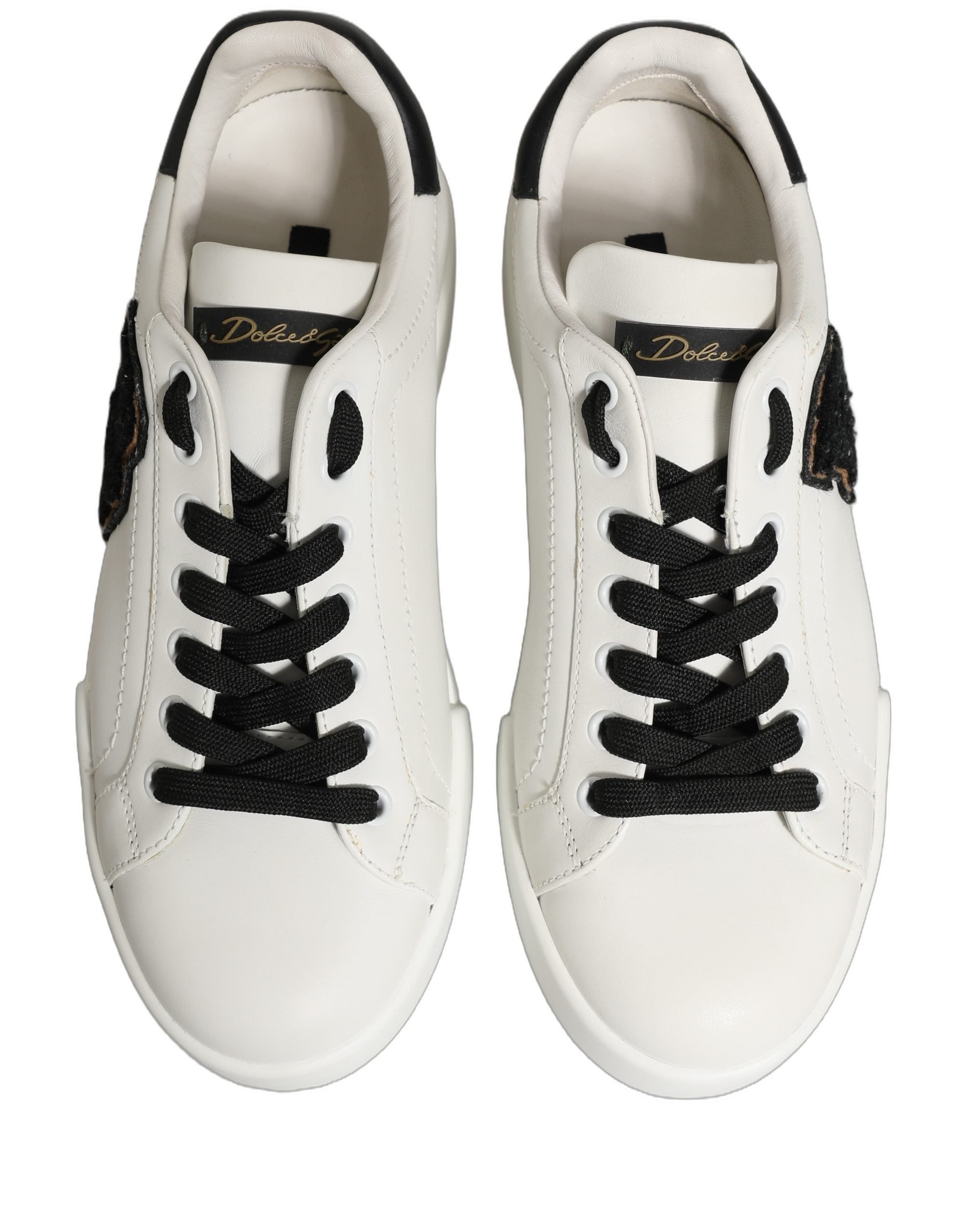 Dolce & Gabbana White Leather DG Logo Low Top Sneakers Shoes Dolce & Gabbana