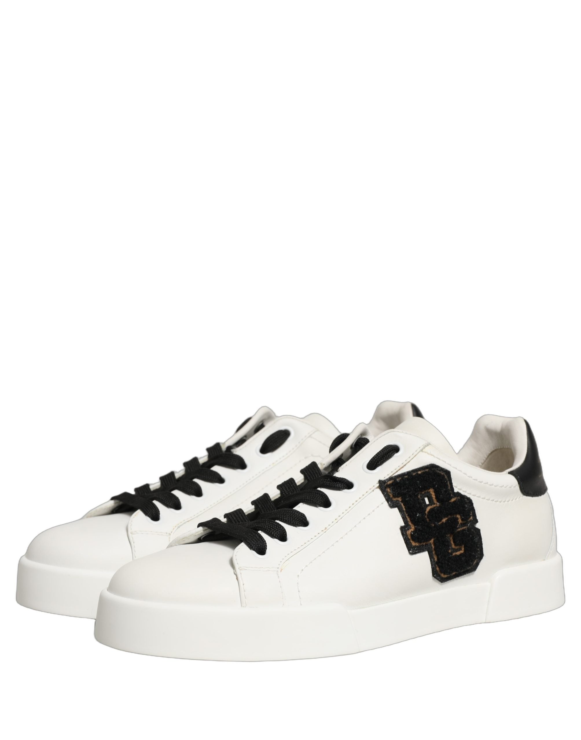 Dolce & Gabbana White Leather DG Logo Low Top Sneakers Shoes Dolce & Gabbana