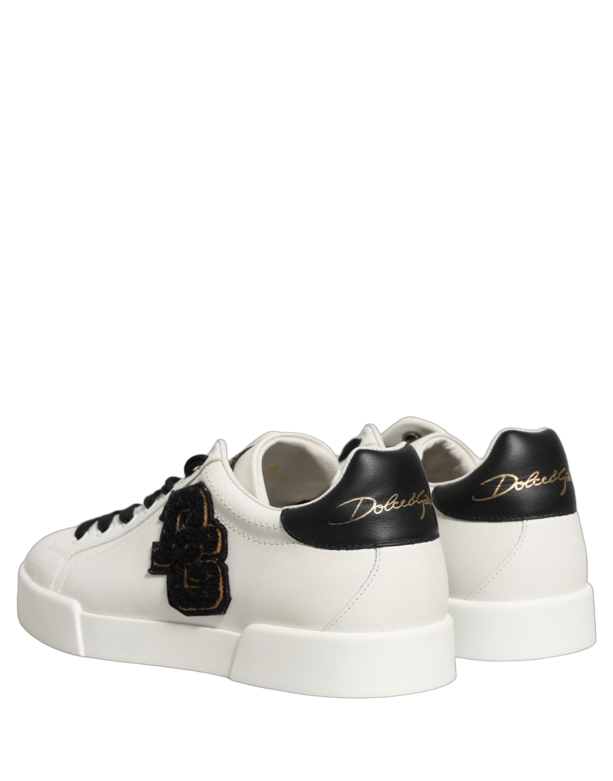 Dolce & Gabbana White Leather DG Logo Low Top Sneakers Shoes Dolce & Gabbana