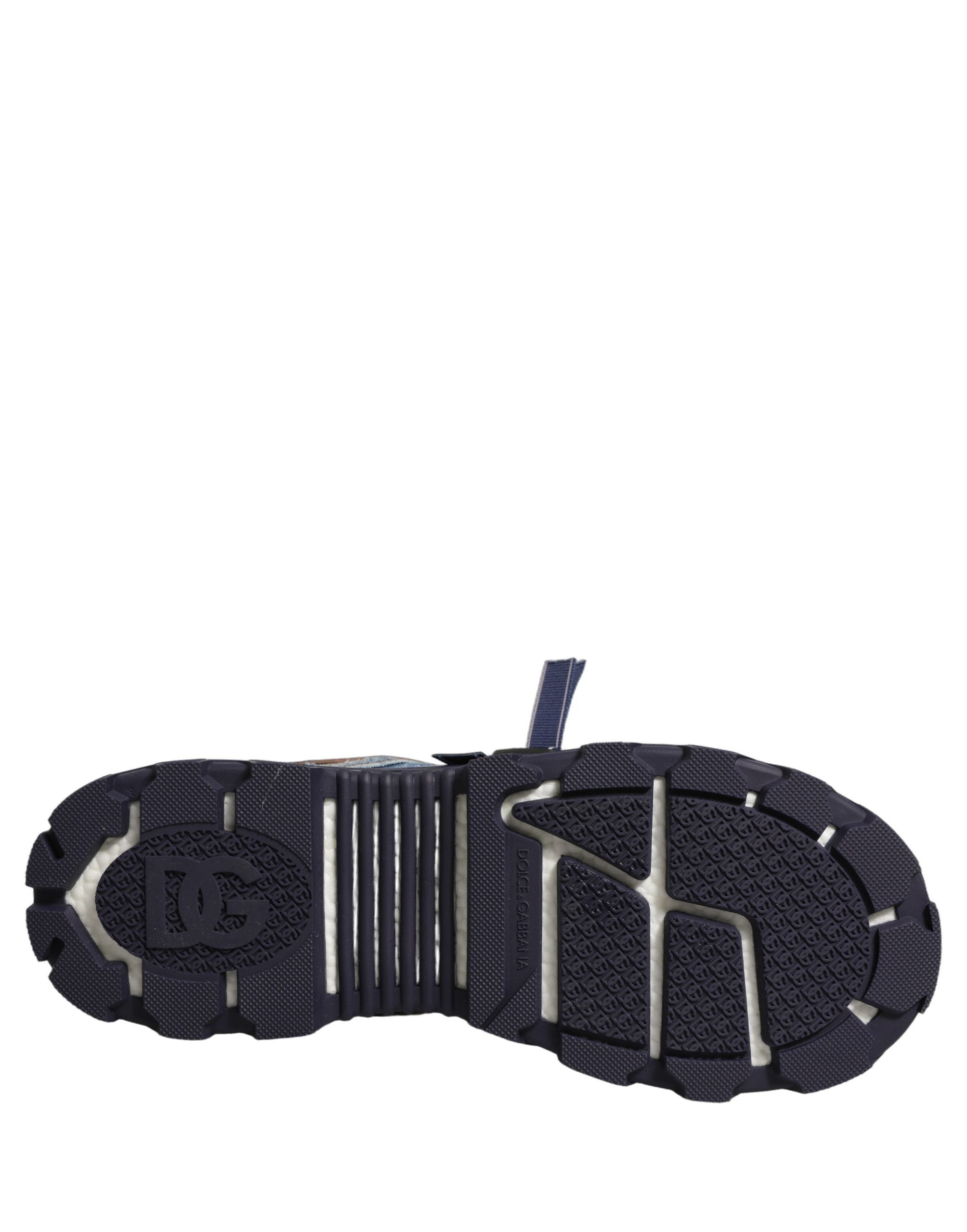 Dolce & Gabbana Blue Airmaster Panelled Low Top Denim Sneakers Shoes Dolce & Gabbana