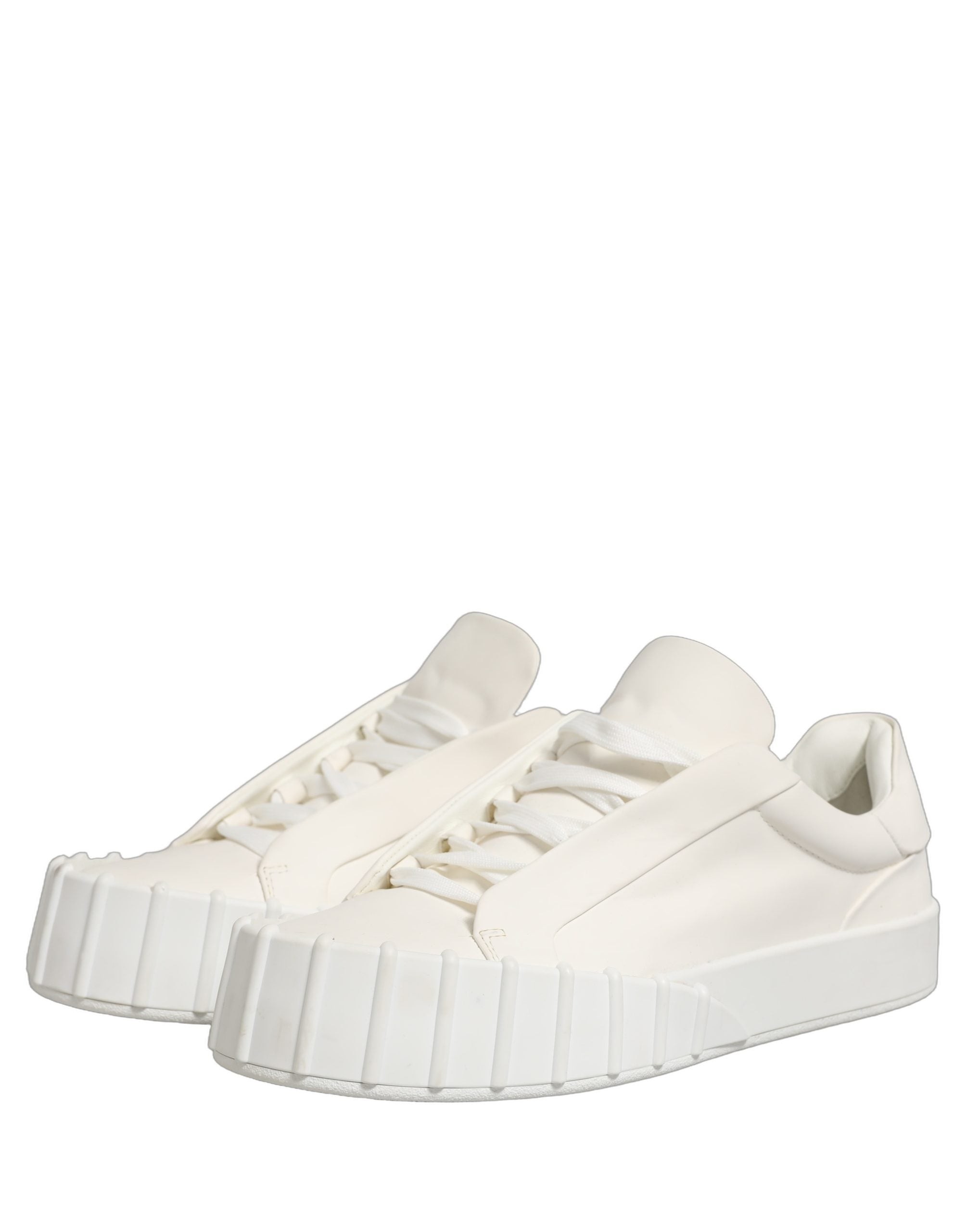 Dolce & Gabbana White Leather Low Top Lace Up Sneakers Shoes Dolce & Gabbana