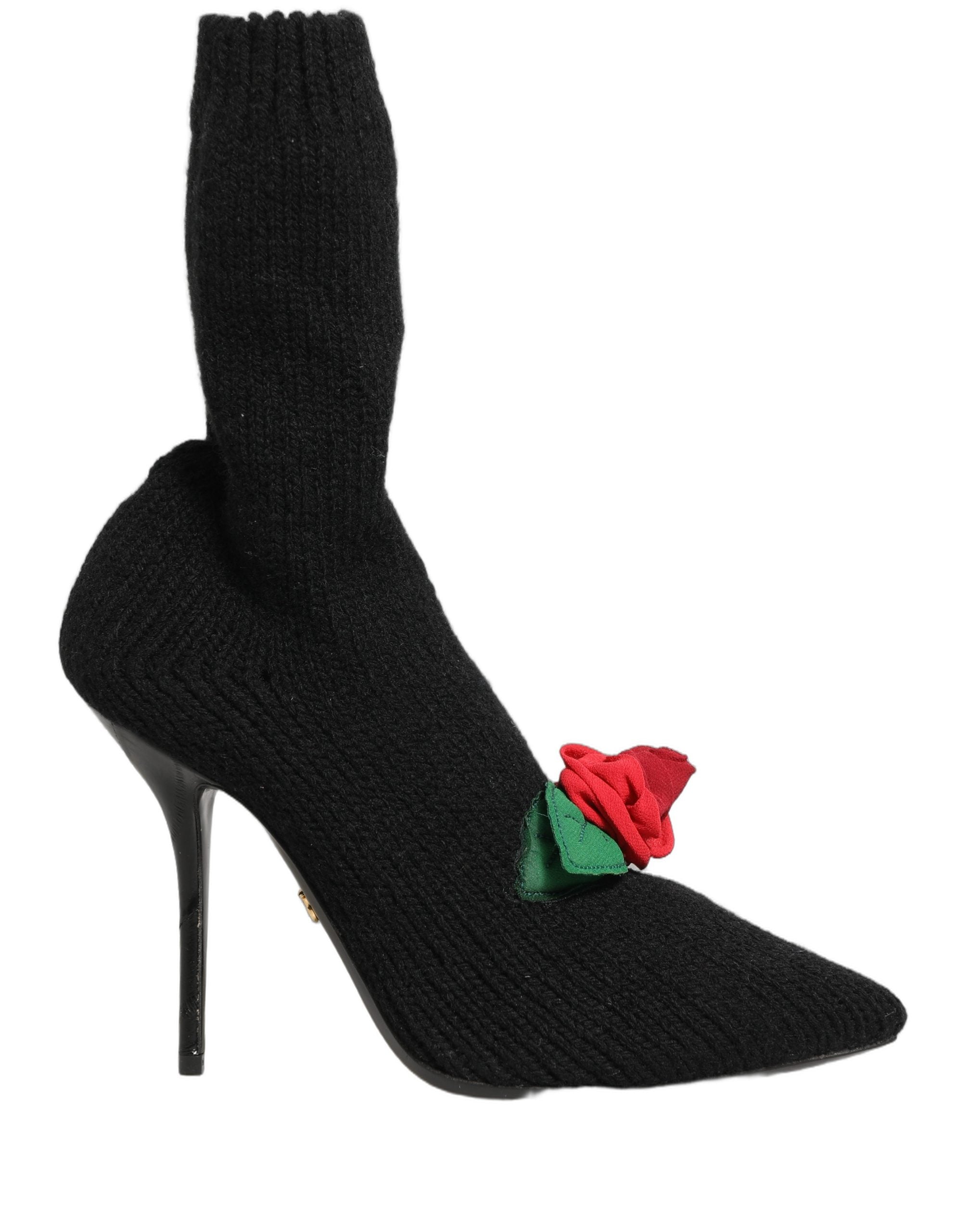 Dolce & Gabbana Black Stiletto Heels Mid Calf Boots Shoes Dolce & Gabbana