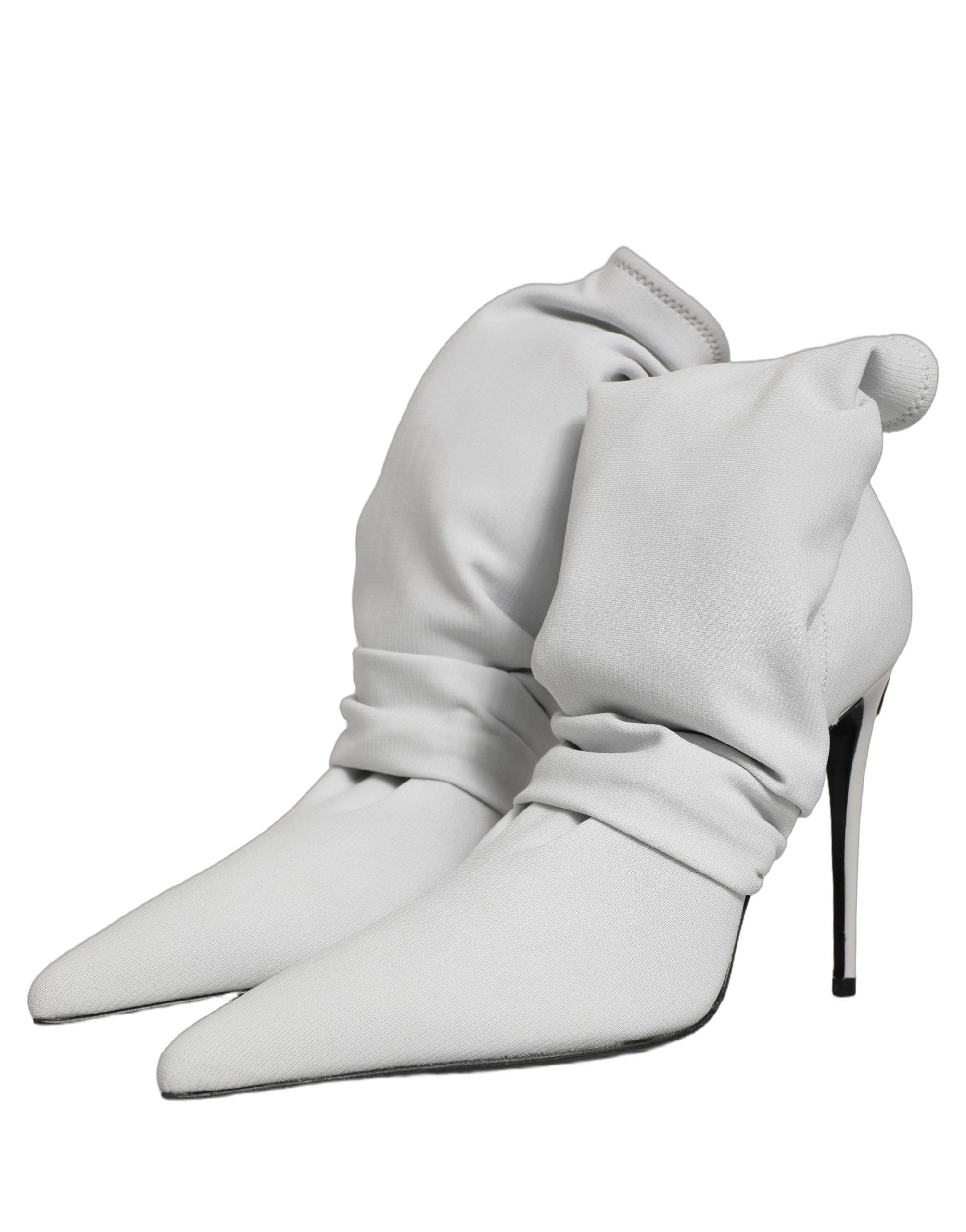 Dolce & Gabbana Gray Stretch Socks Heels Ankle Boots Shoes Dolce & Gabbana