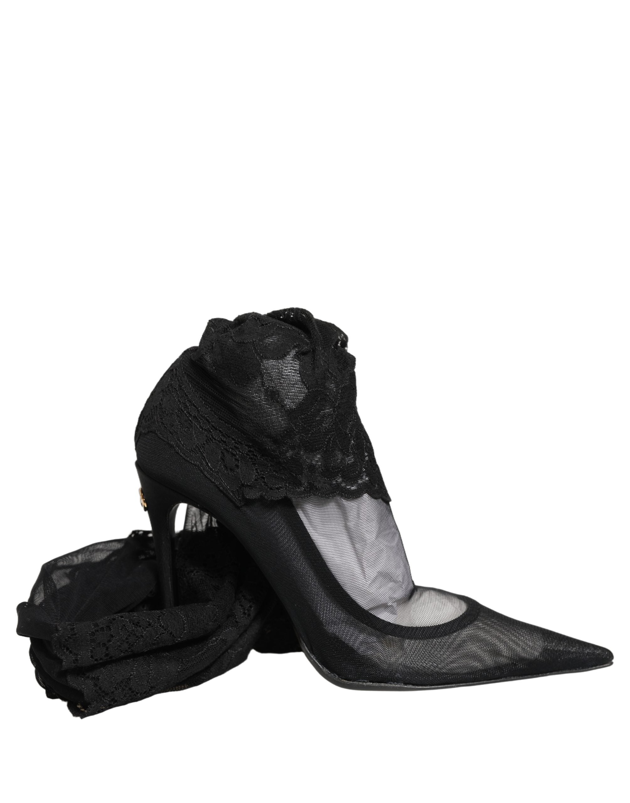 Dolce & Gabbana Black Over The Knee Sock Pumps Boots Shoes Dolce & Gabbana