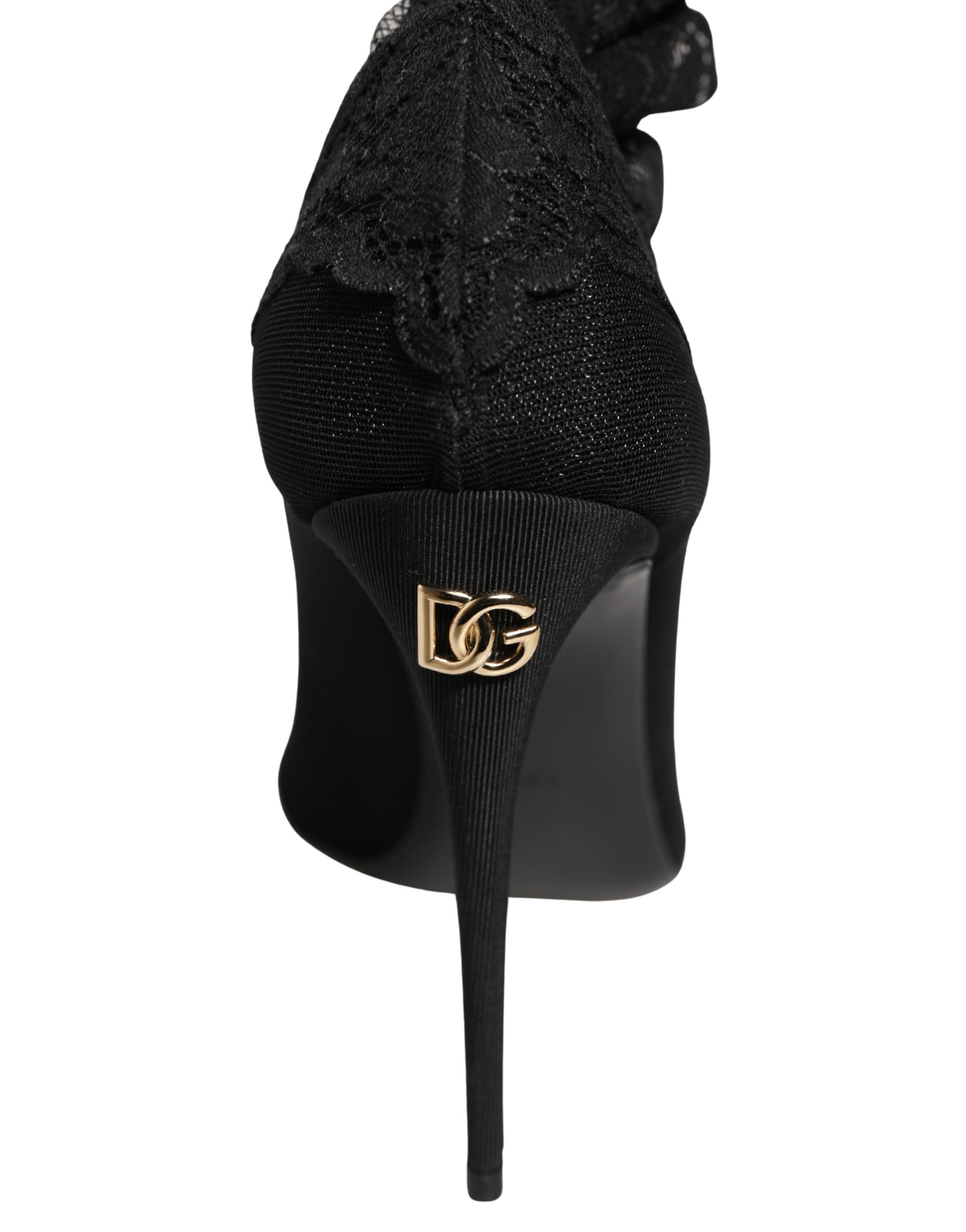 Dolce & Gabbana Black Over The Knee Sock Pumps Boots Shoes Dolce & Gabbana