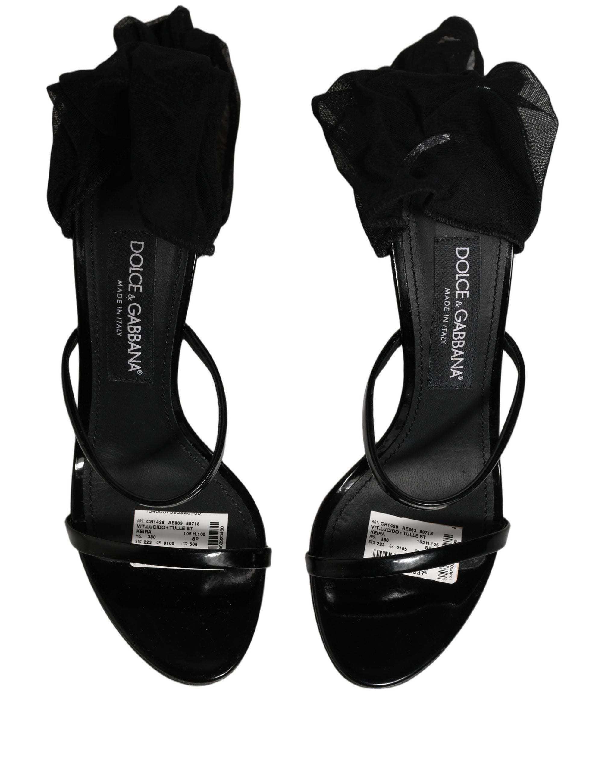 Dolce & Gabbana Stiletto Sandals Socks Knee High Boots Black Dolce & Gabbana