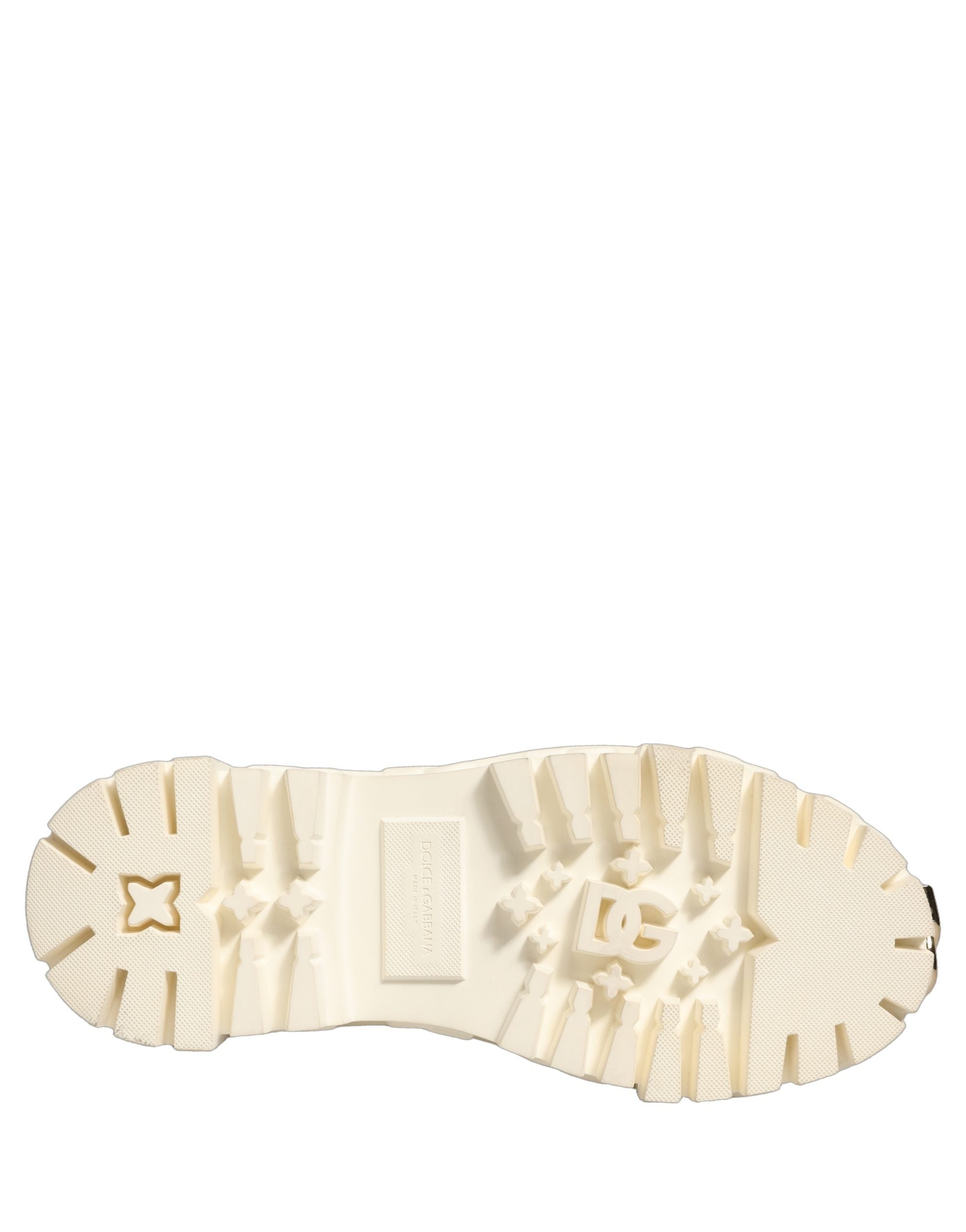 Dolce & Gabbana White Leather Rubber Logo Ankle Boots Shoes Dolce & Gabbana