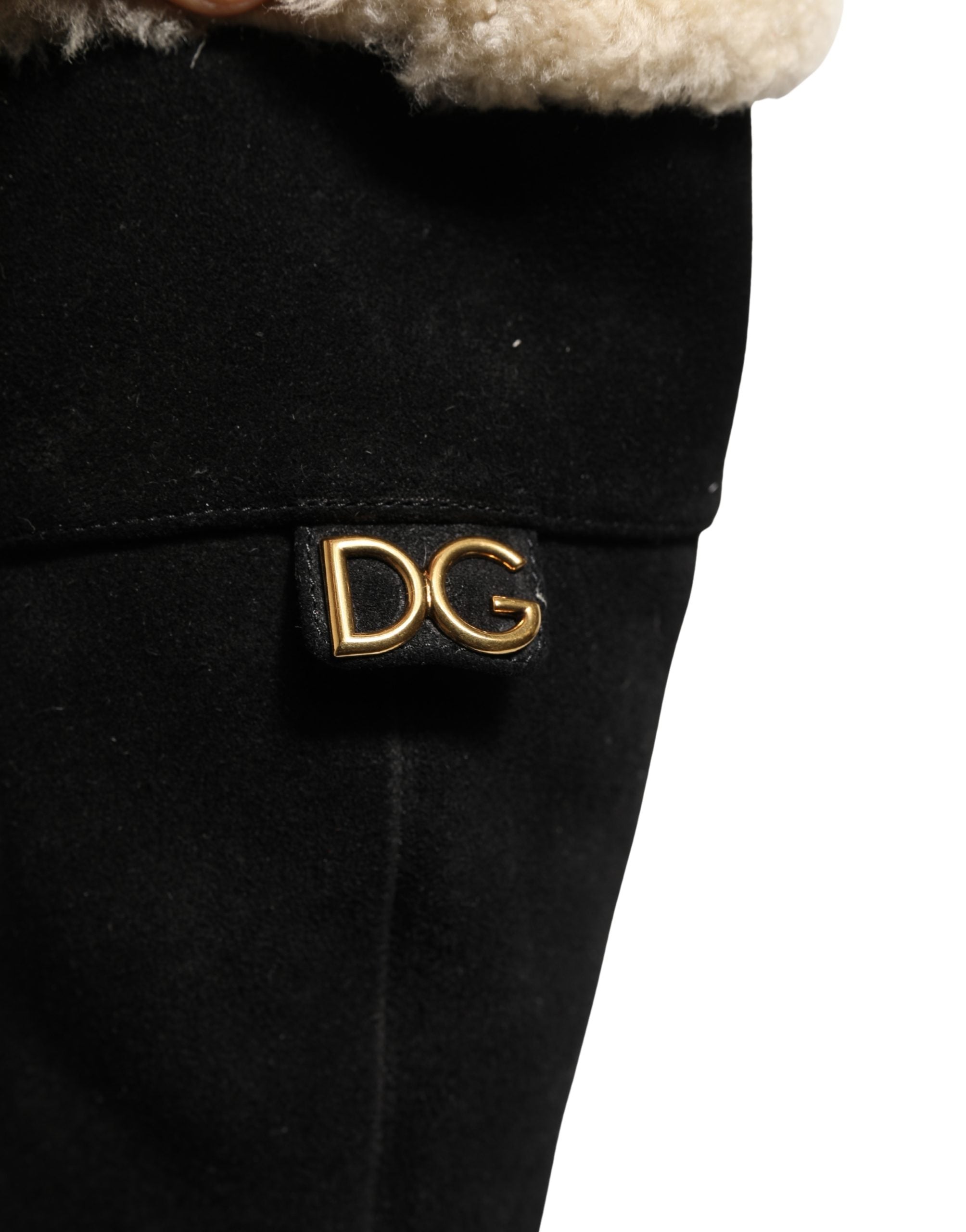 Dolce & Gabbana Suede Leather Knee High Boots Black Dolce & Gabbana