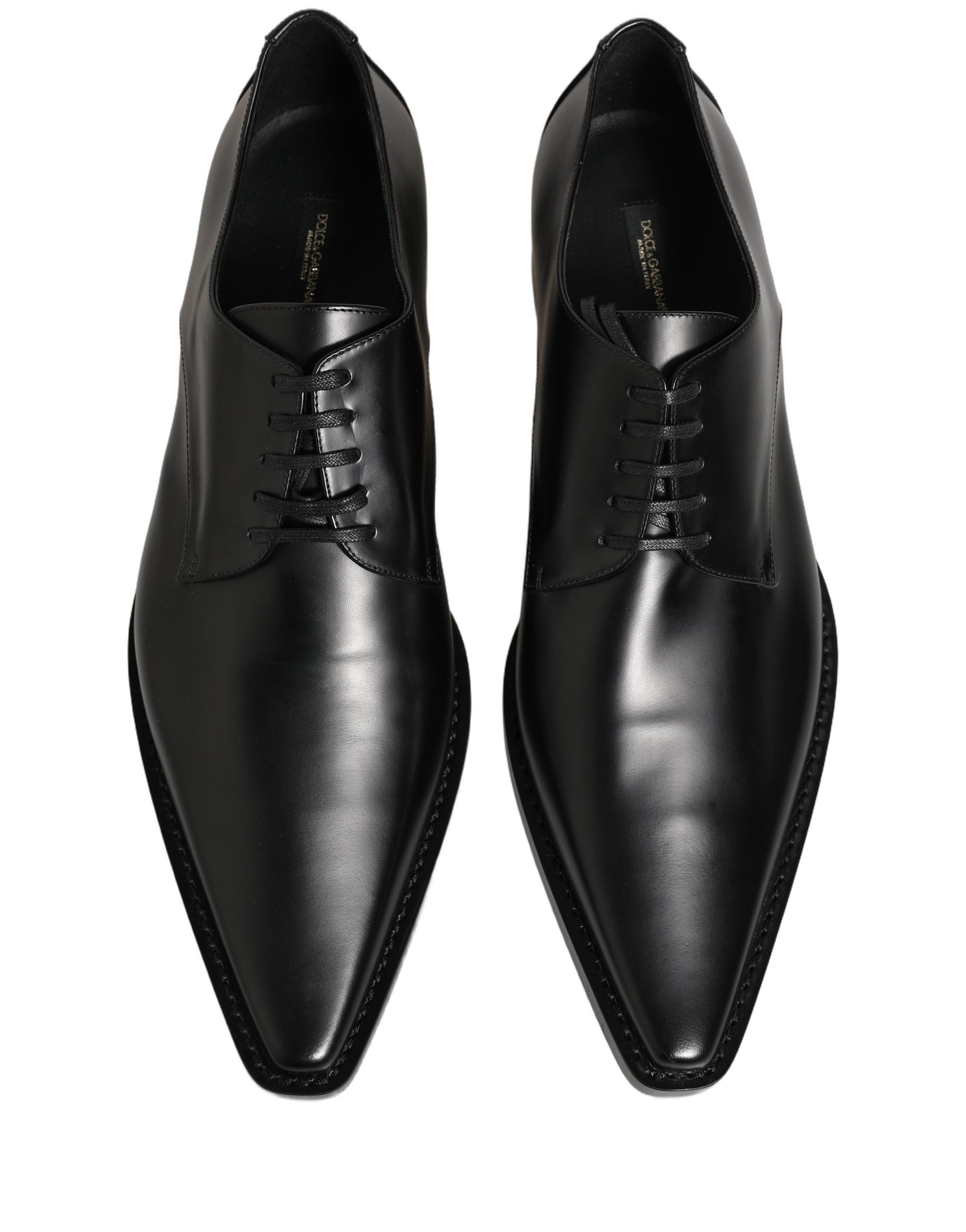Dolce & Gabbana Black Leather Lace Up Derby Dress Shoes Dolce & Gabbana