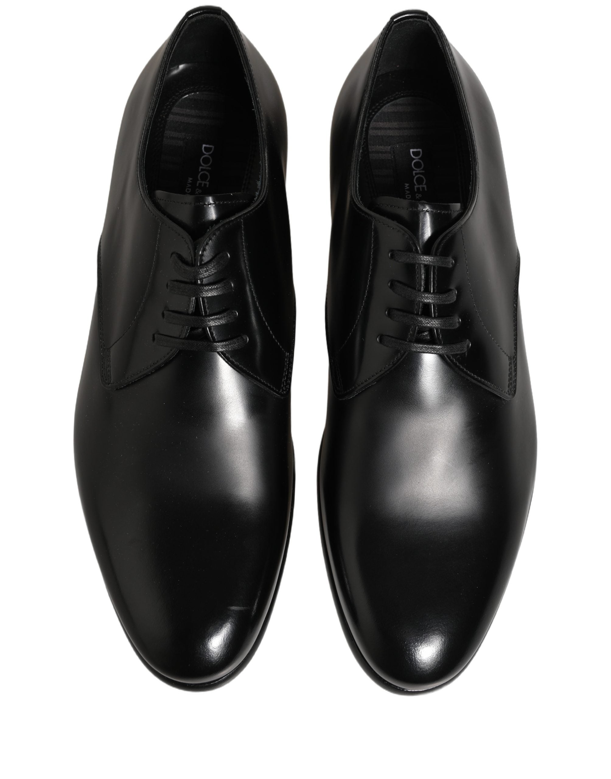 Dolce & Gabbana Black Leather Lace Up Derby Dress Shoes Dolce & Gabbana