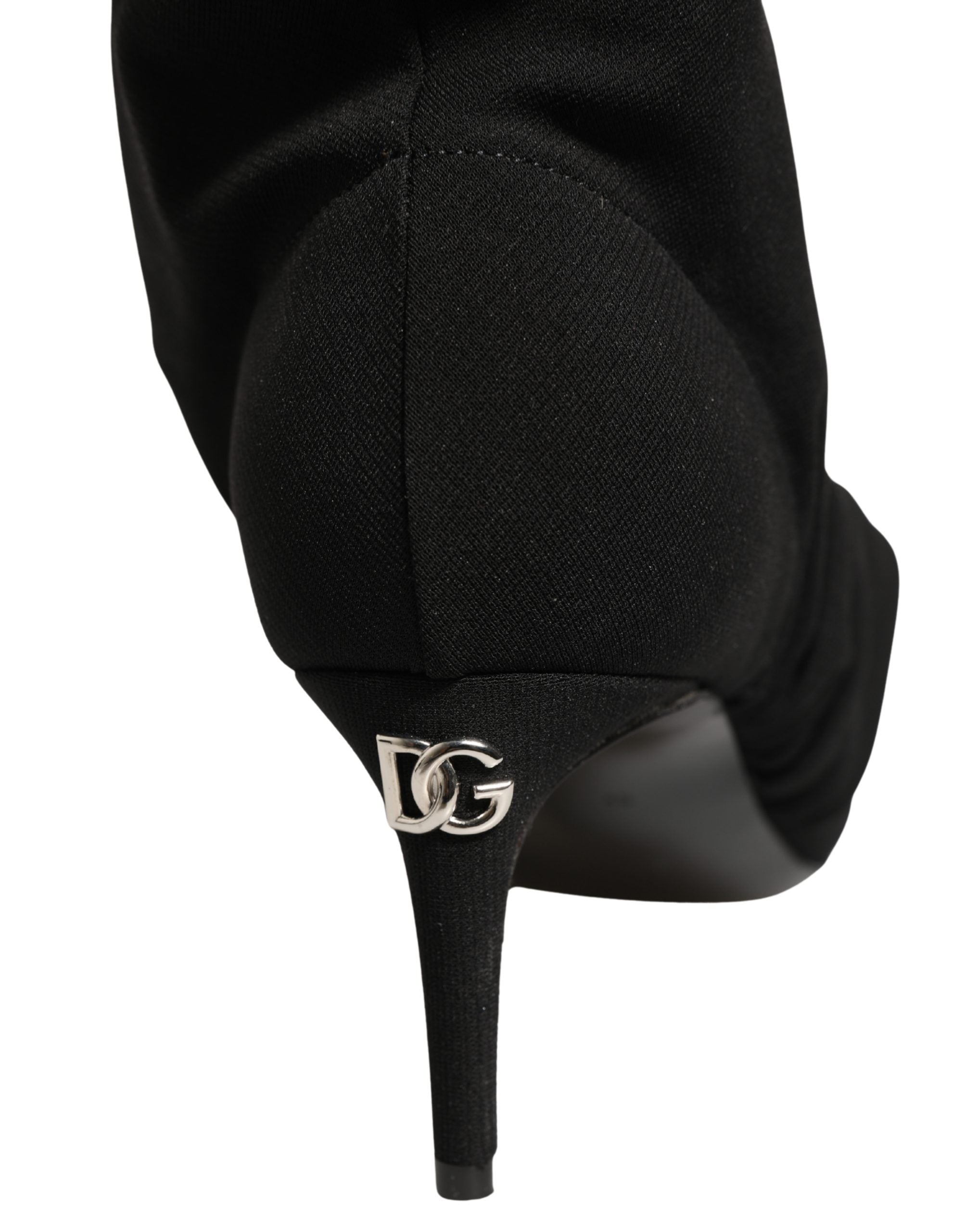 Dolce & Gabbana Black Stretch Socks Heels Ankle Boots Shoes Dolce & Gabbana