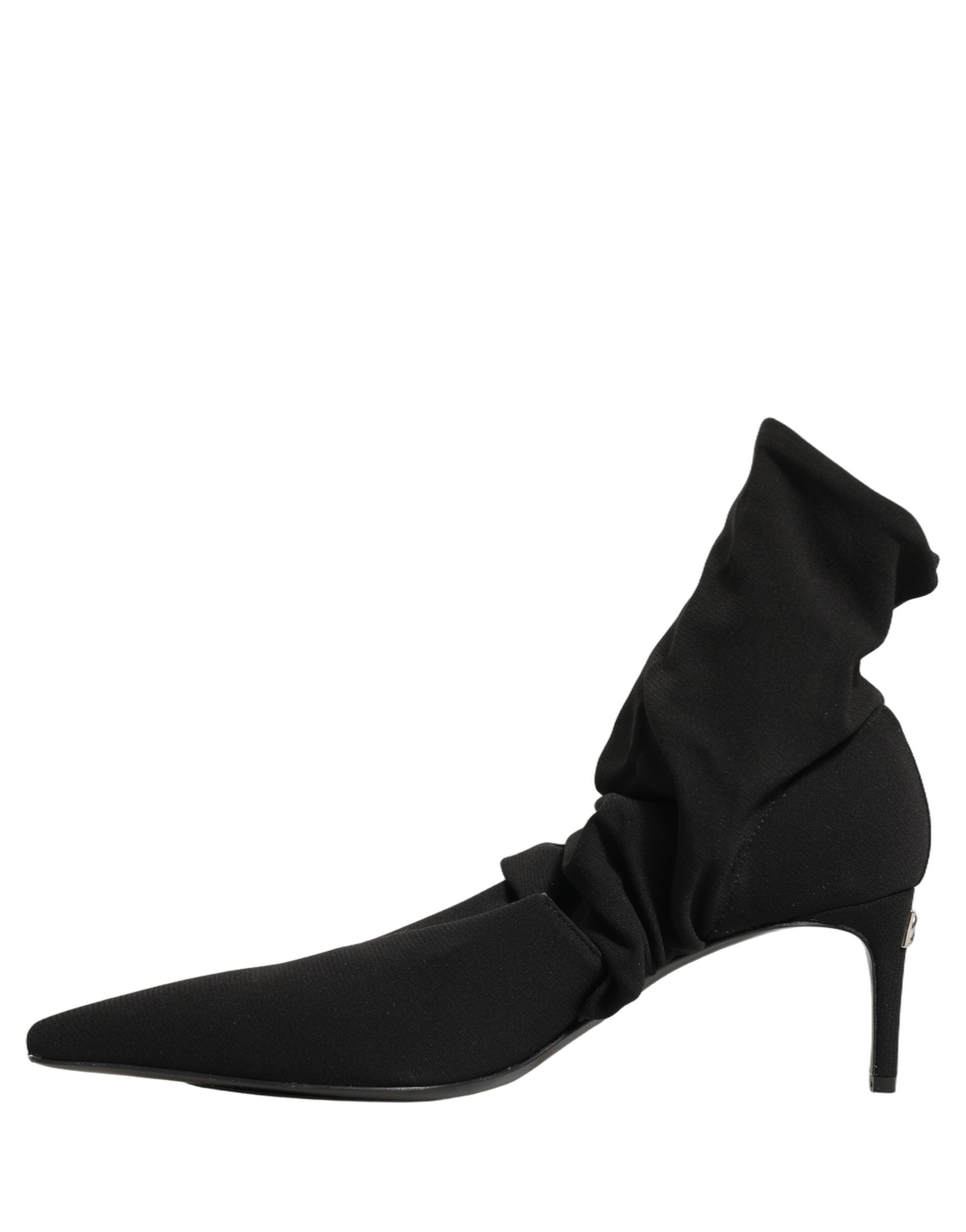 Dolce & Gabbana Black Stretch Socks Heels Ankle Boots Shoes Dolce & Gabbana
