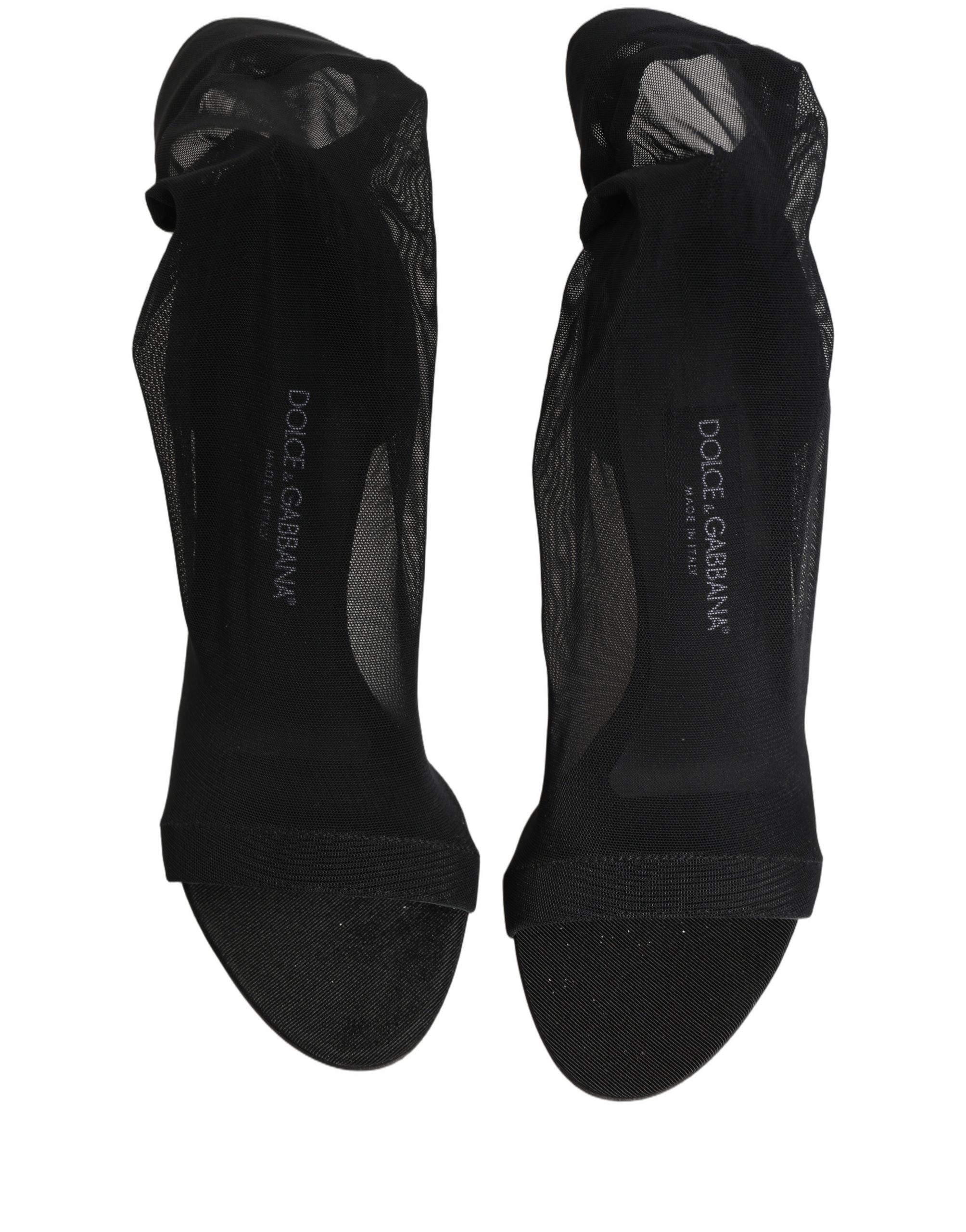 Dolce & Gabbana Black Nylon Mesh Sock Style Boots Shoes Dolce & Gabbana
