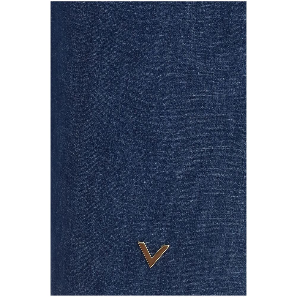 Valentino Blue Cotton Casual Dress Valentino