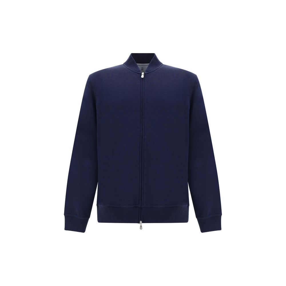 Brunello Cucinelli Blue Cotton Sweatshirt Brunello Cucinelli