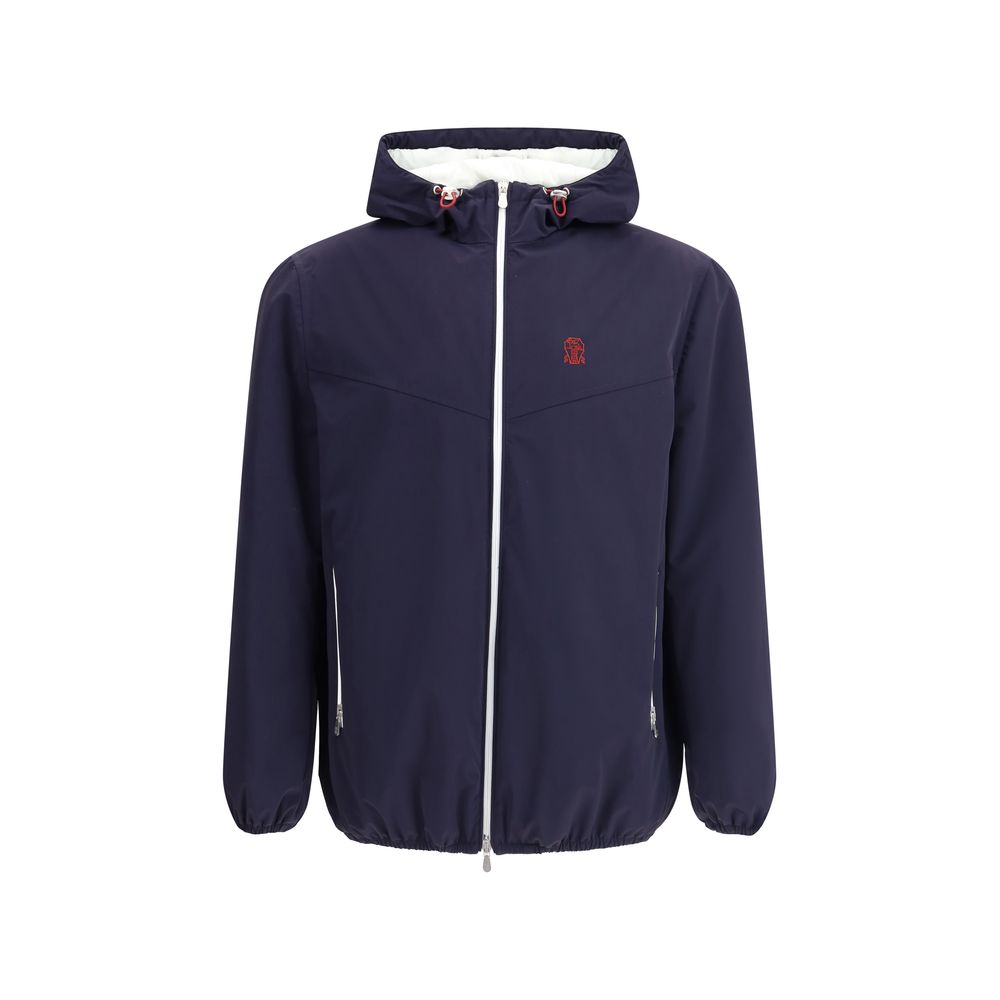 Brunello Cucinelli Blue Polyamide Shell Jacket Brunello Cucinelli