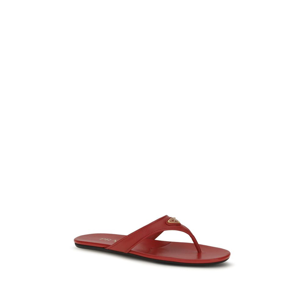 Prada Multicolor Calf Leather Bos Taurus Flat Sandals Prada
