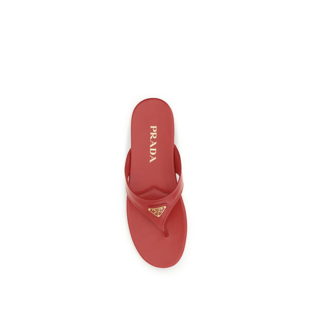 Prada Multicolor Calf Leather Bos Taurus Flat Sandals Prada
