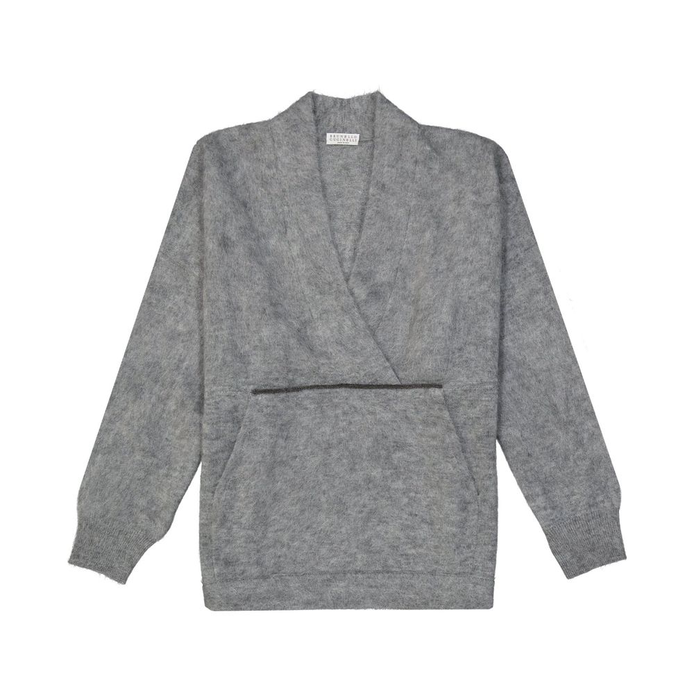 Brunello Cucinelli Gray Wool Sweatshirt Brunello Cucinelli