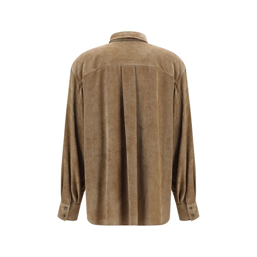 Brunello Cucinelli Beige Viscose Dress Shirt Brunello Cucinelli