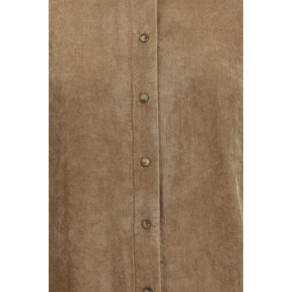 Brunello Cucinelli Beige Viscose Dress Shirt Brunello Cucinelli
