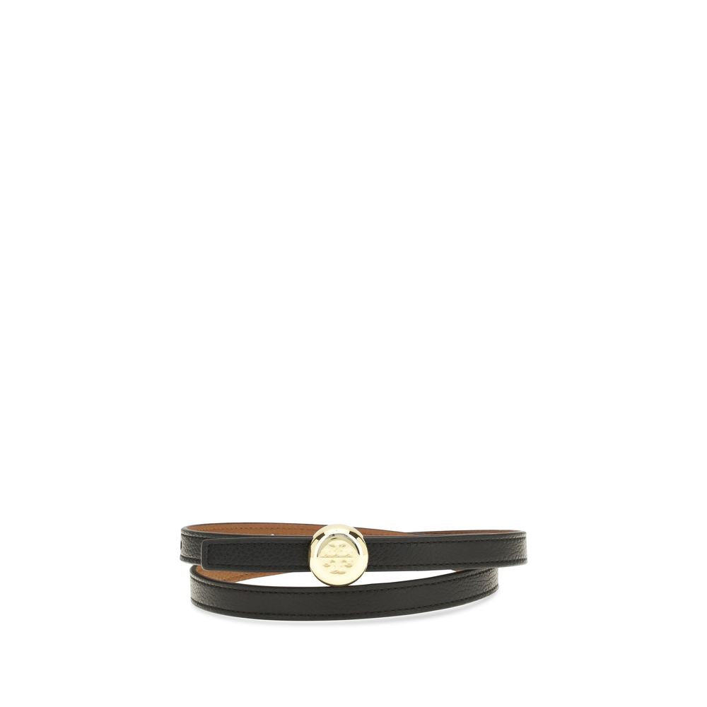 Tory Burch Black Calf Leather Bos Taurus Regular Belt Tory Burch