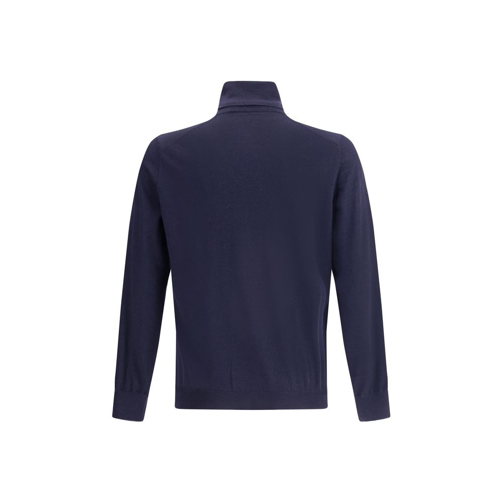 Brunello Cucinelli Blue Wool Oves Aries Turtleneck Brunello Cucinelli