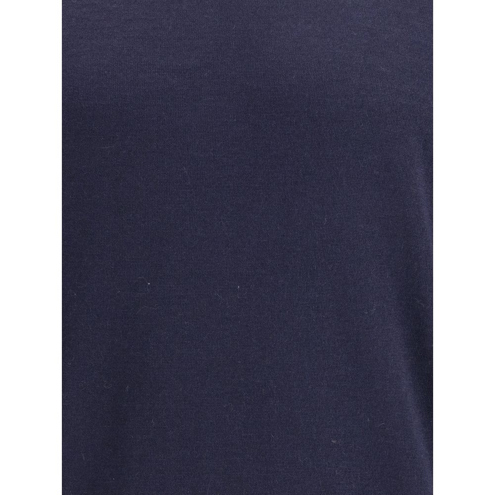 Brunello Cucinelli Blue Wool Oves Aries Turtleneck Brunello Cucinelli