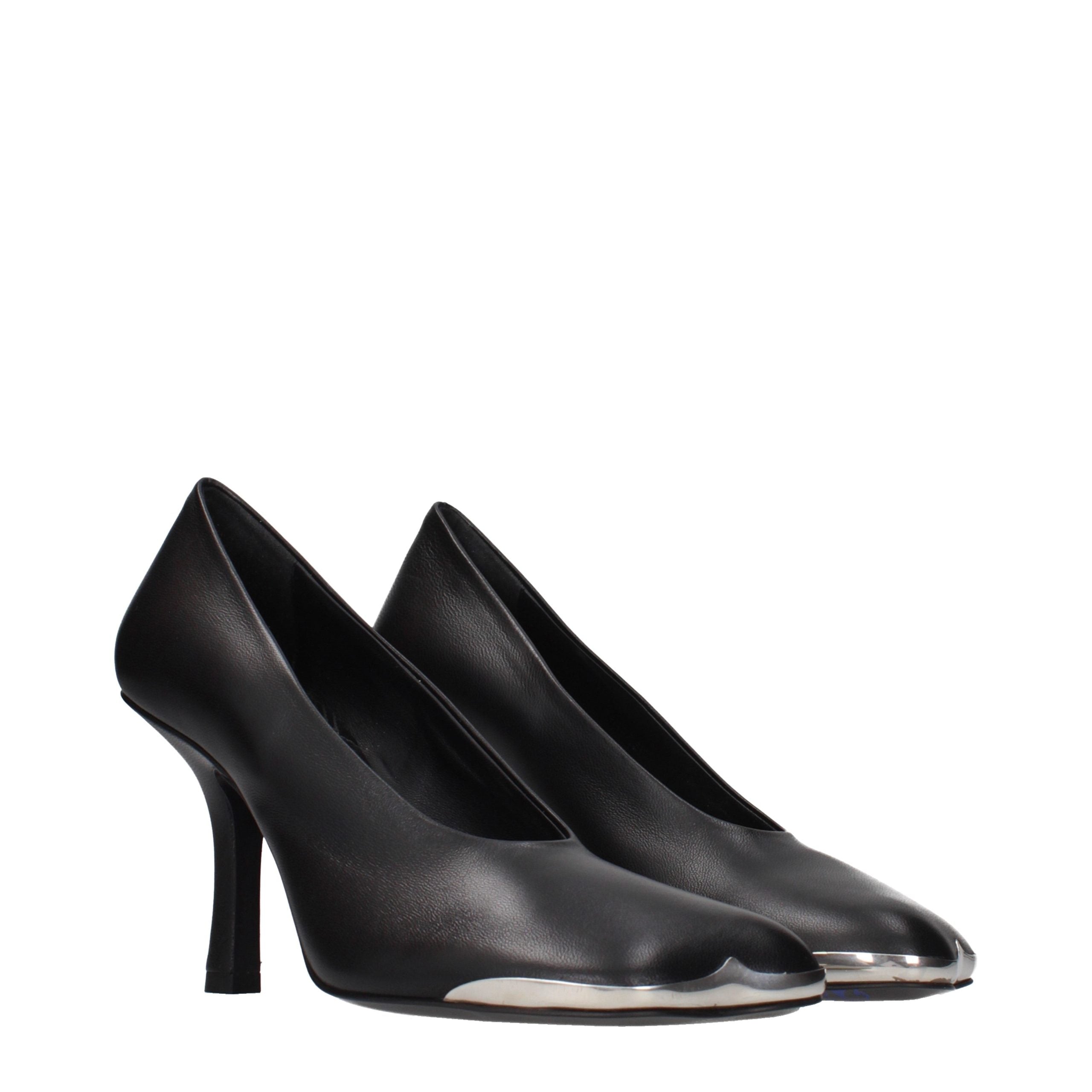Burberry Black Leather High Heel Pumps Burberry